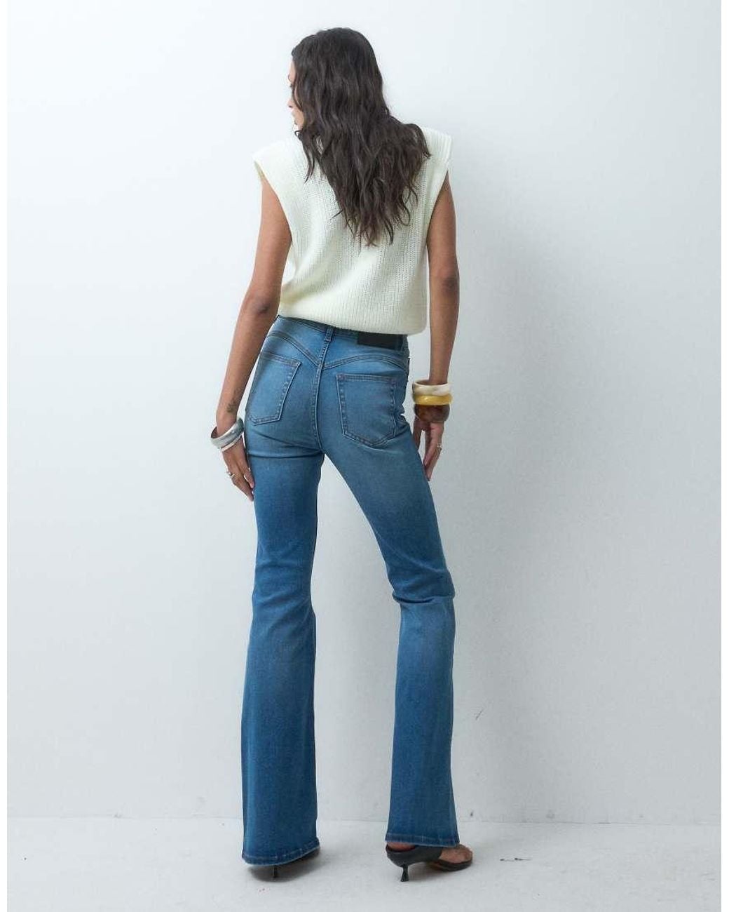 ASOS Blue Power Stretch Sculpt Flare Jeans