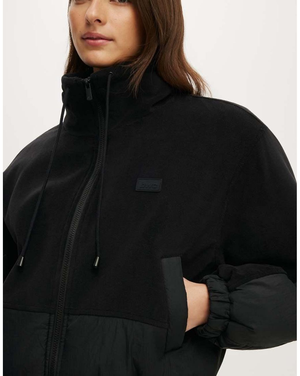 Cotton On Black Polar Fleece Padded Jacket