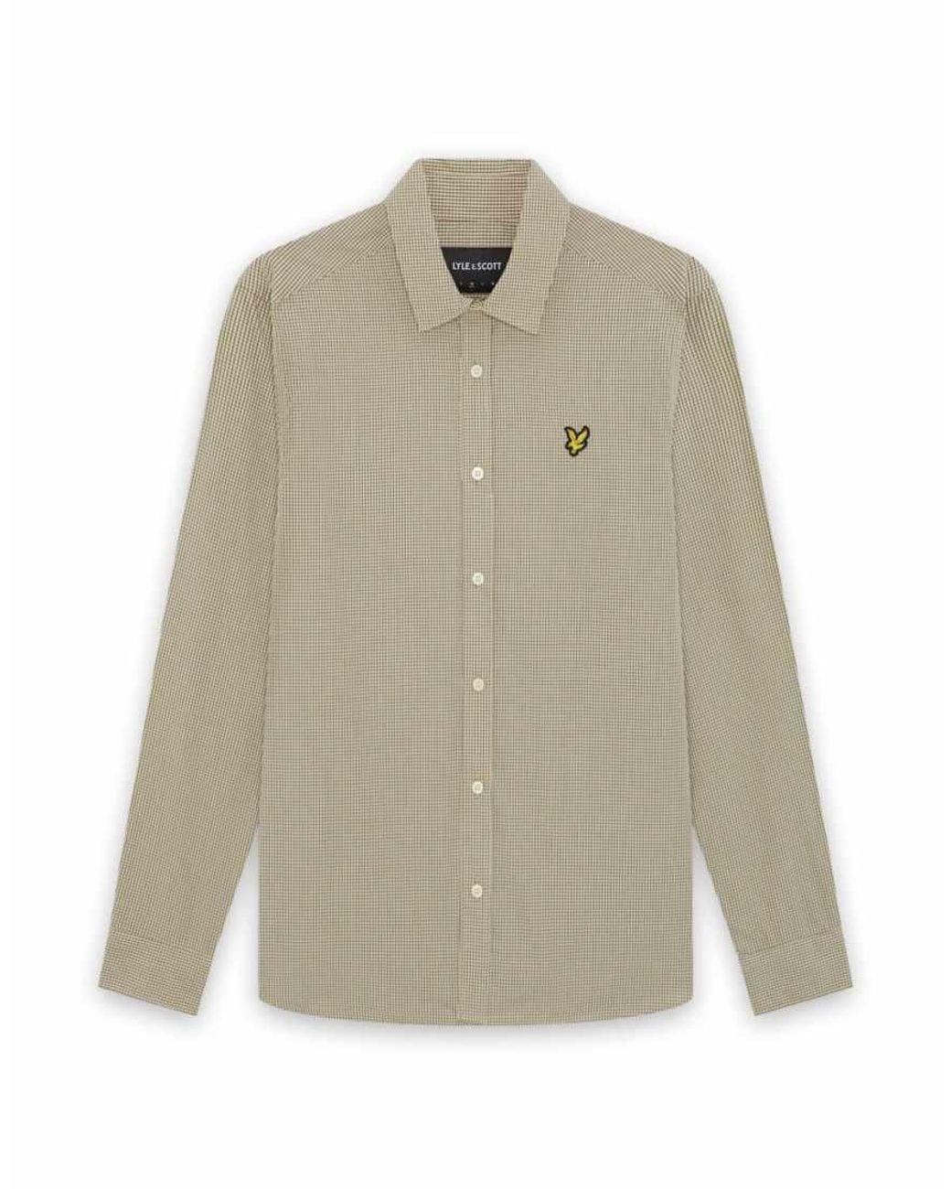 Lyle & Scott Natural Ls Woven Shirts Micro Windowpane Shirt for men