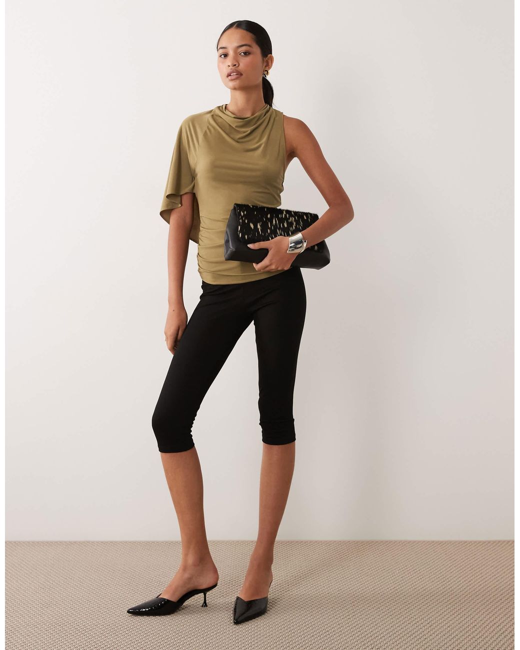 Mango Green High Neck Blouse