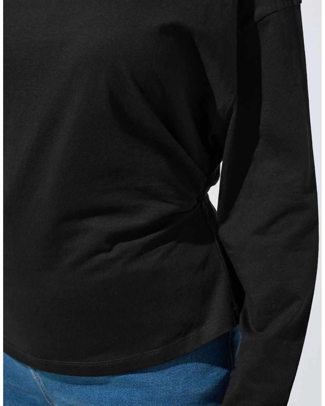 Yours Clothing Black Off Shoulder Long Sleeve Top