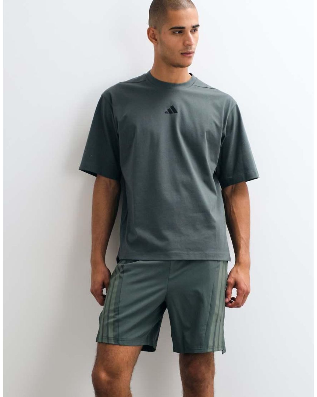 Adidas Originals Blue Adidas Training D4t Shorts With 3 Stripes for men