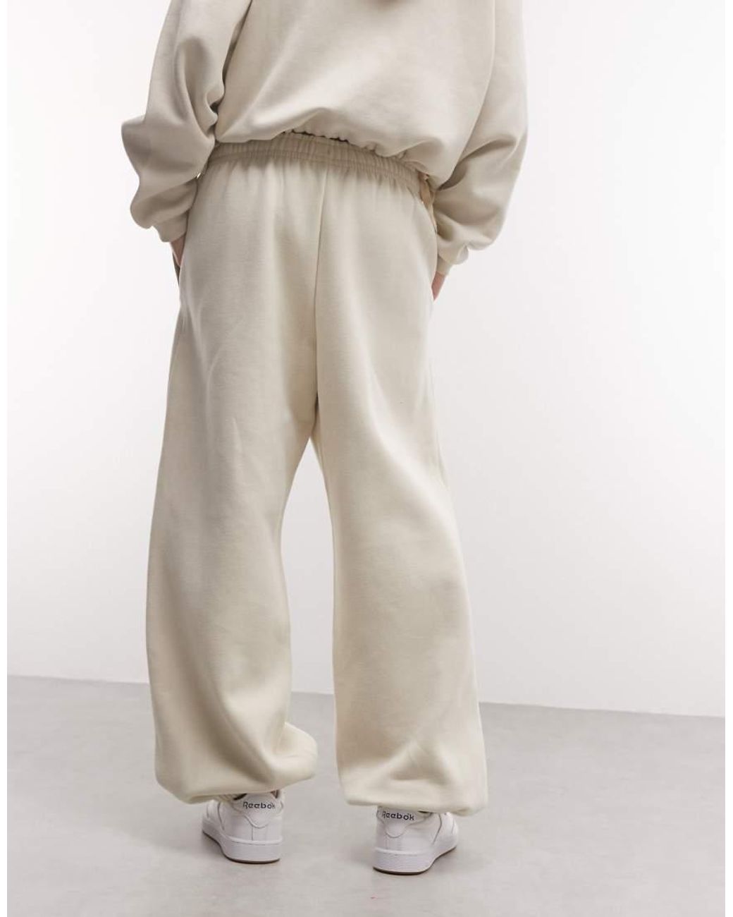 Reebok White Elevated Athletic Relaxed Open Hem jogger