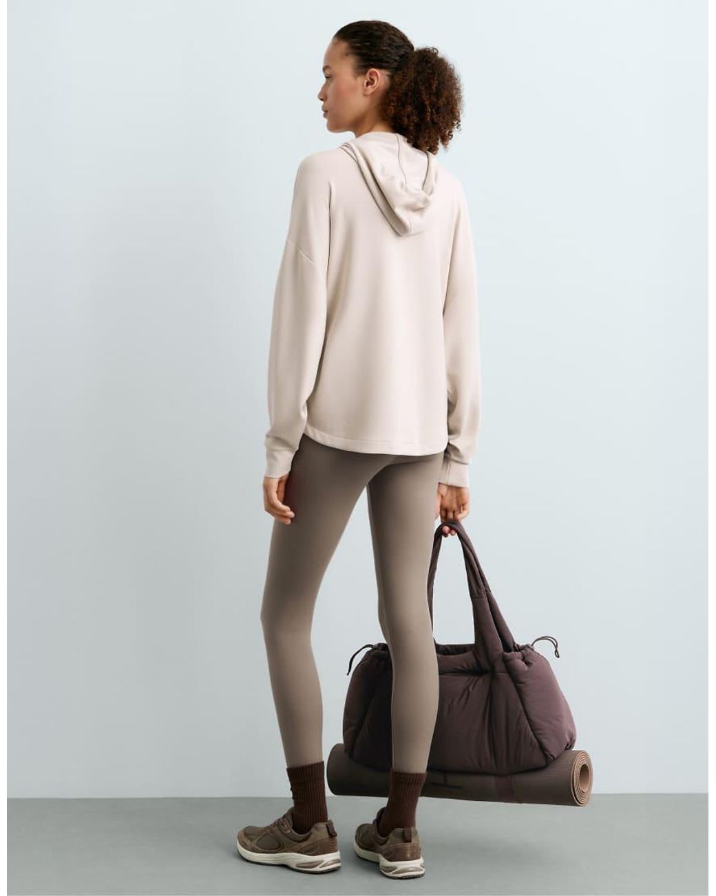 Oysho Natural Soft-Touch Modal Zip-Up Sweatshirt