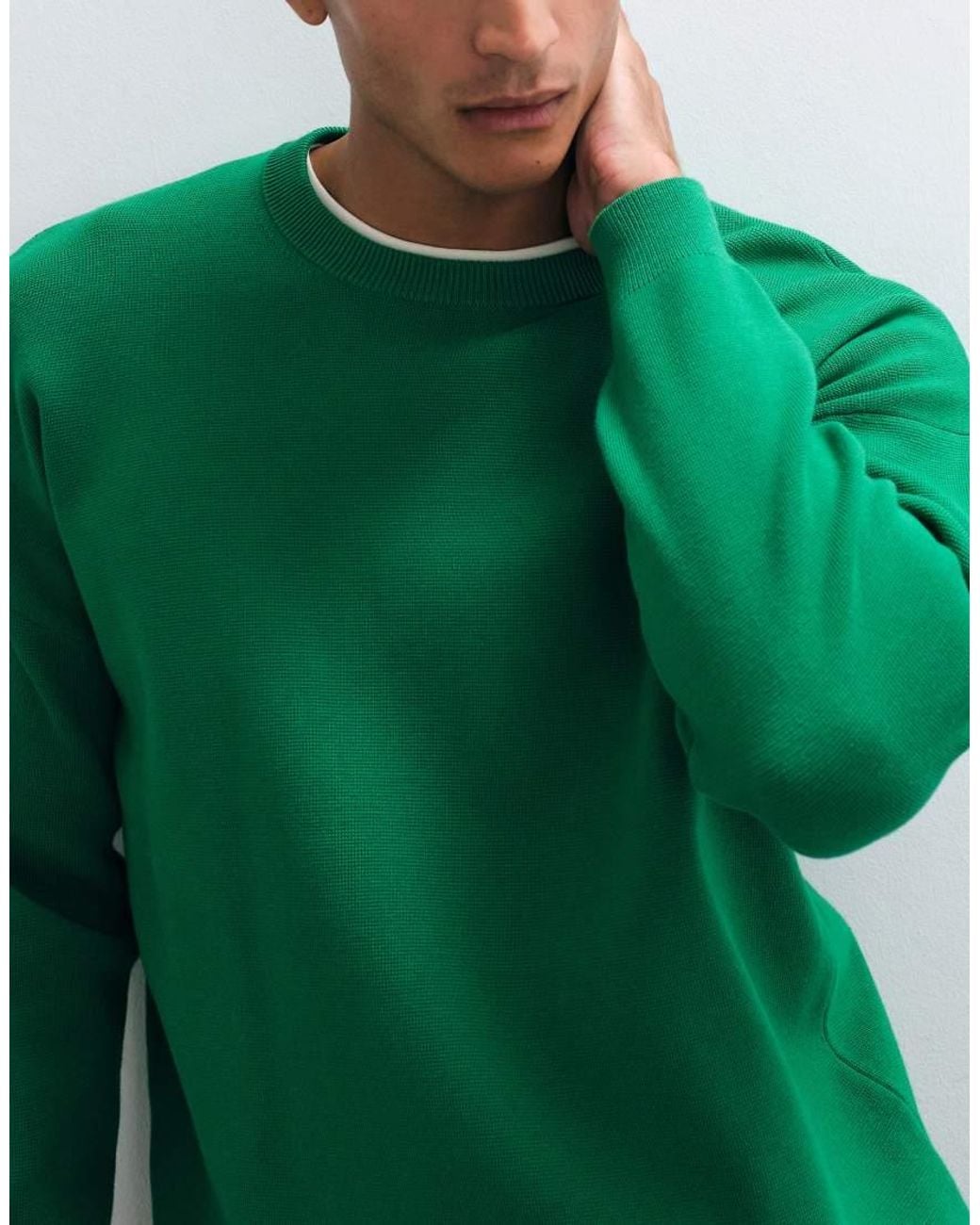 ASOS Green Oversized Compact Knitted Jumper for men