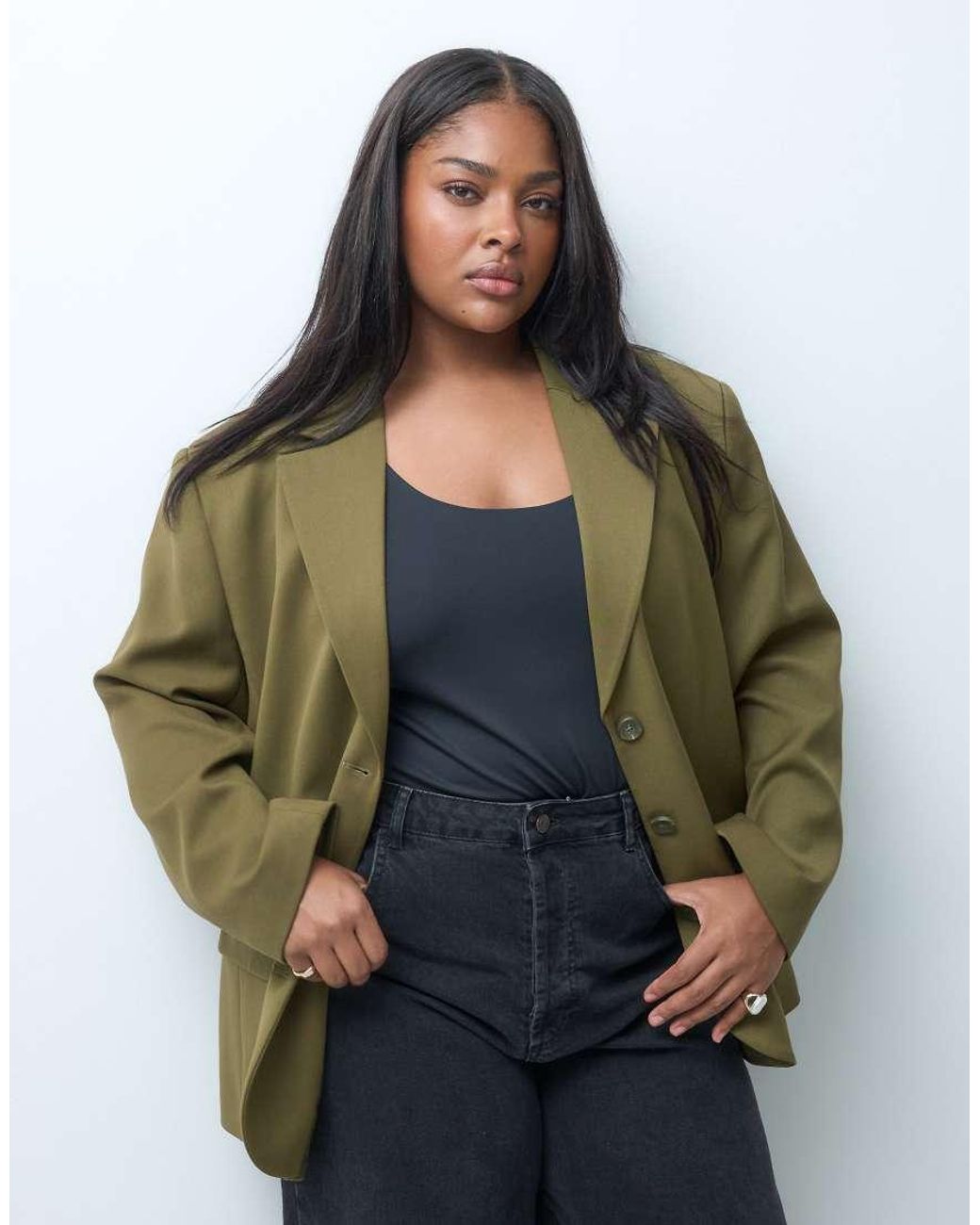ASOS Green Curve Tailored Oversized Blazer