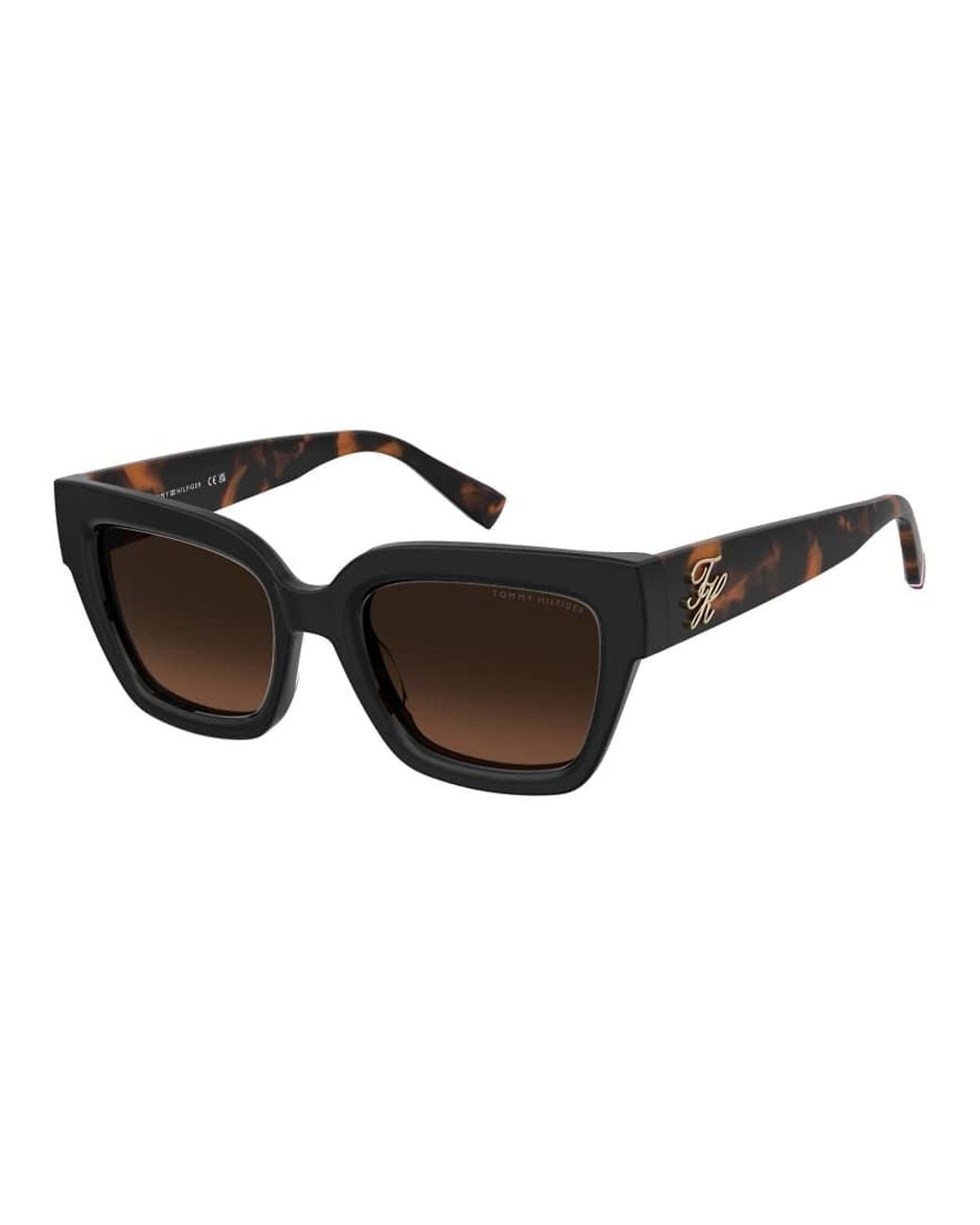 Tommy Hilfiger Sunglasses Black Tommysungl Bold Square Sunglasses With Shaded Gradient Lenses