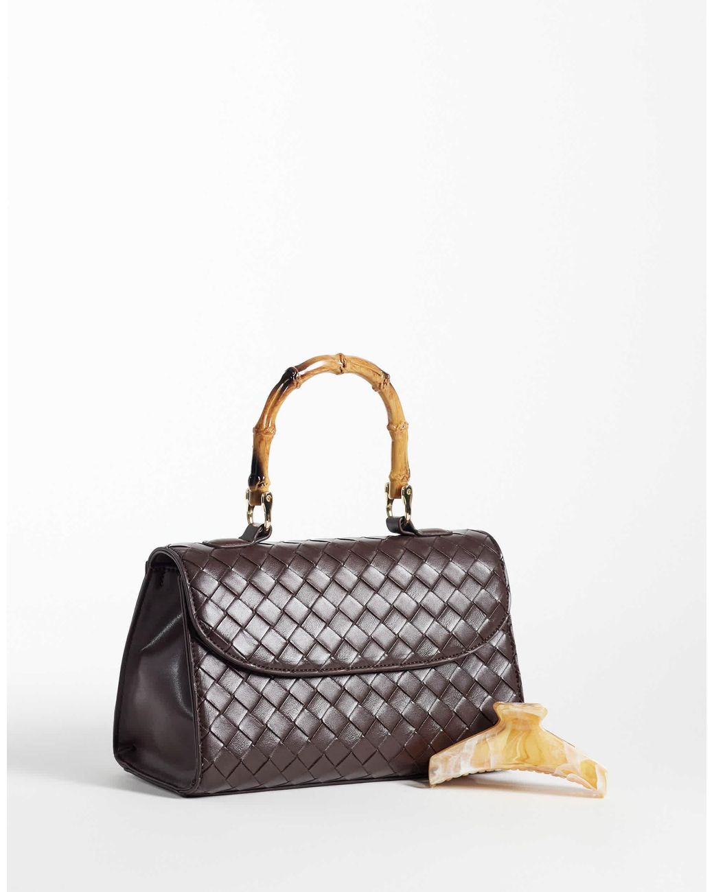 Glamorous Purple Top Handle Bag