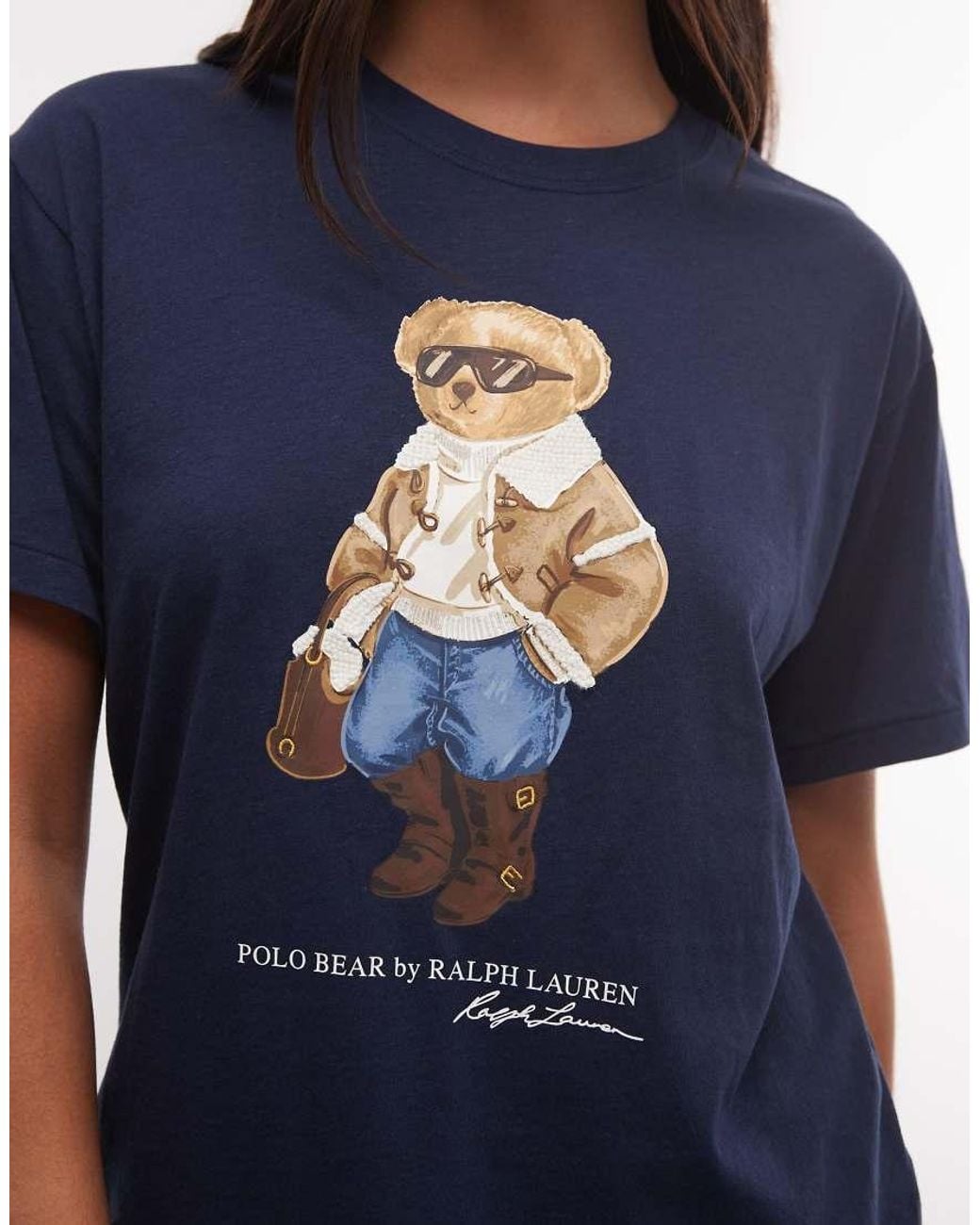 Polo Ralph Lauren Blue Winter Bear Print T-Shirt
