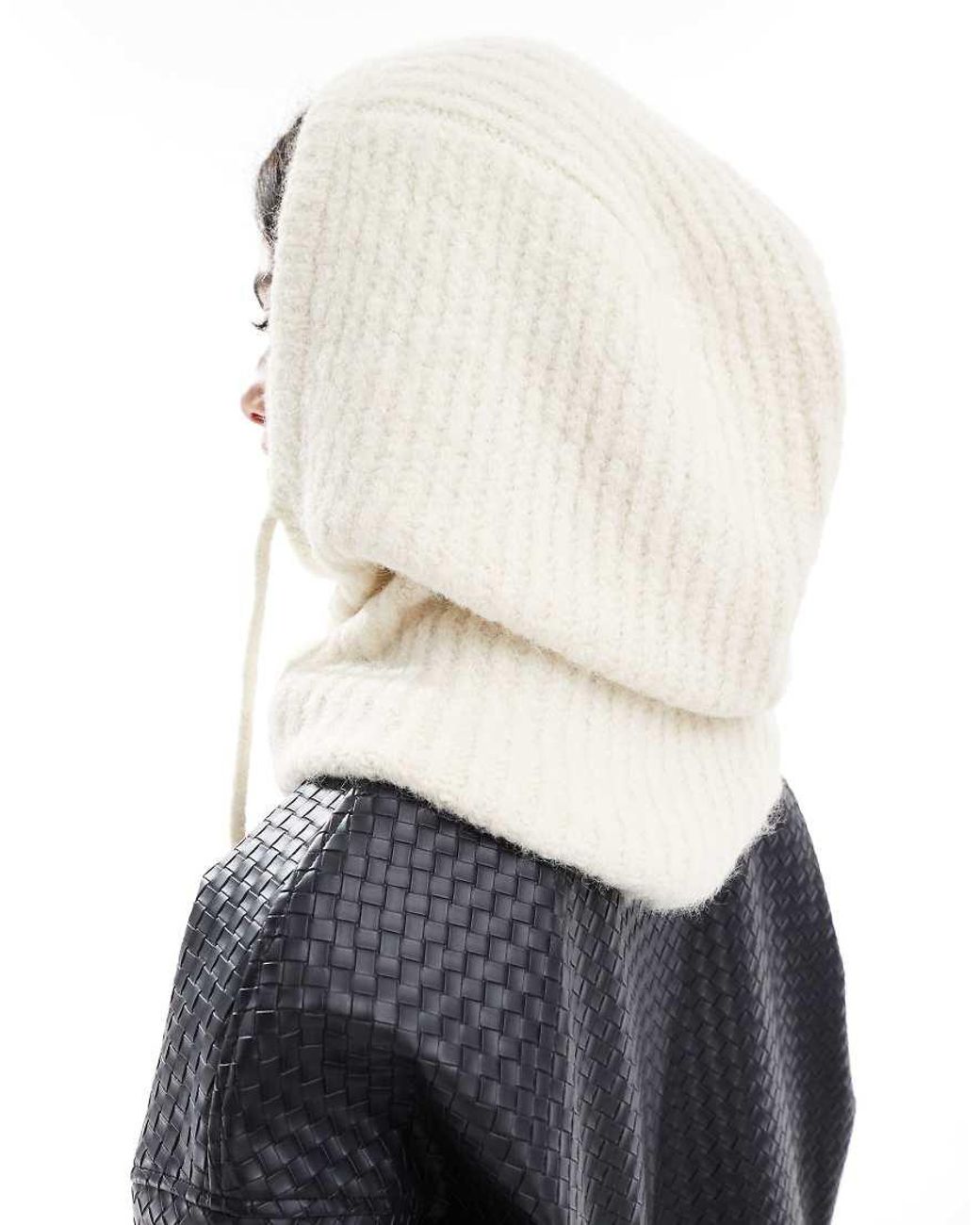 Pieces White Oversized Balaclava Snood