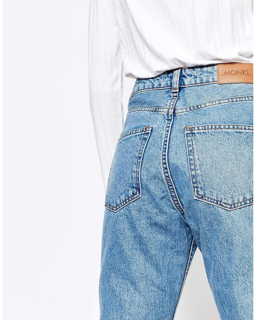 Monki Relaxed High Waist Jeans in Blue | Lyst