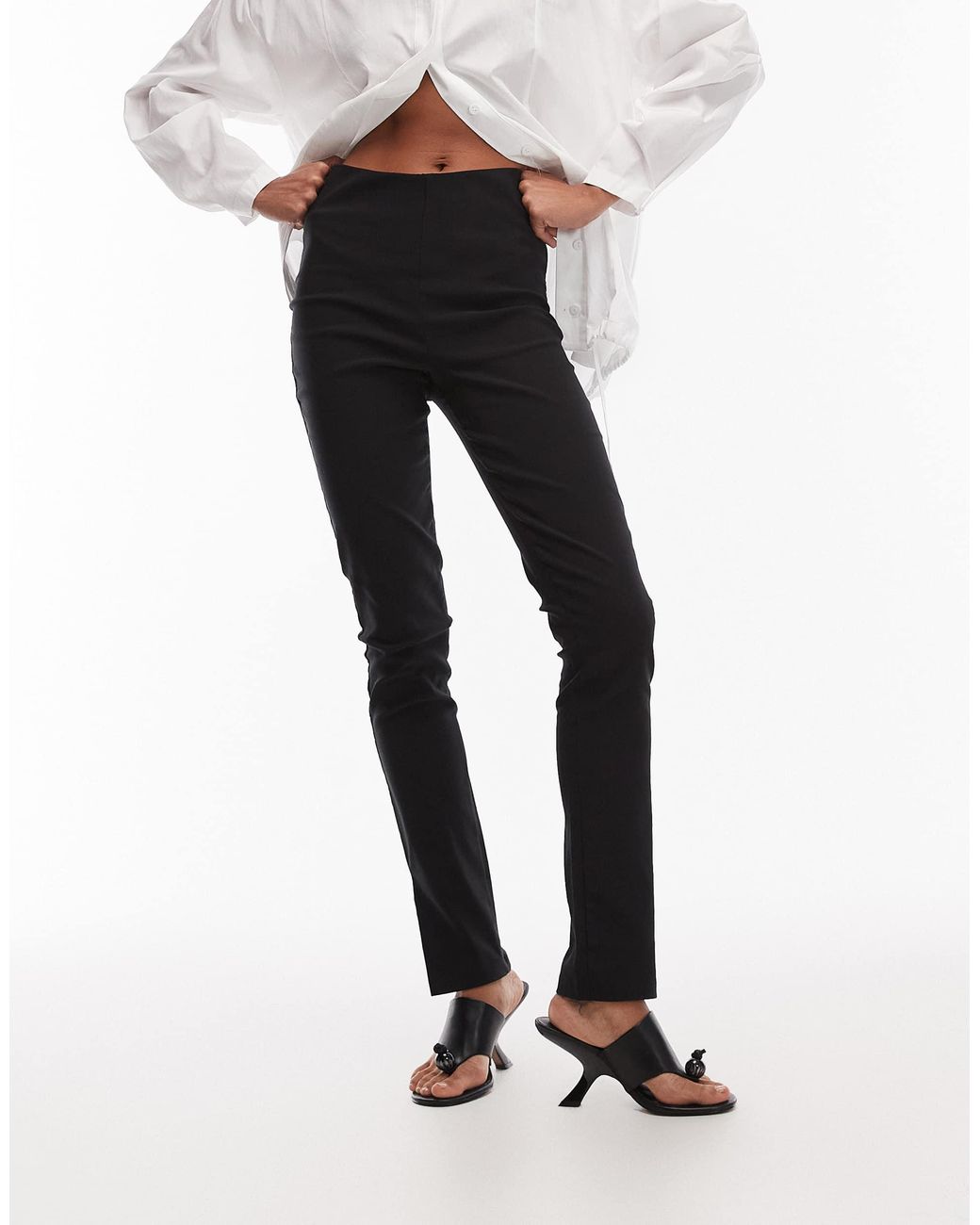 ASOS White Bengaline Puddle legging With Side Split