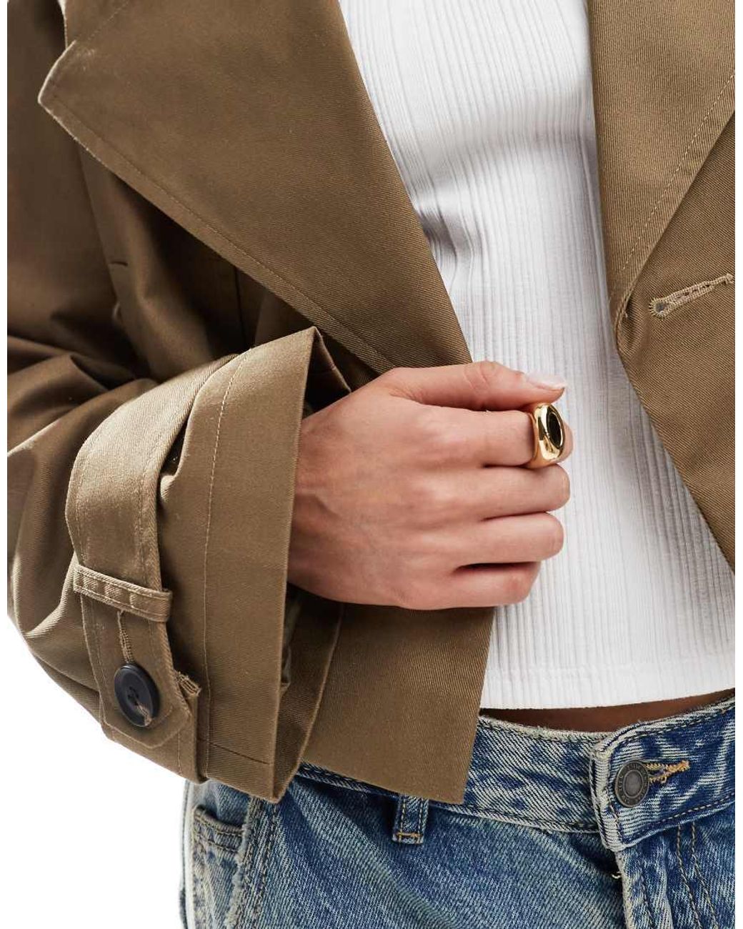 ASOS Black Cropped Trench Coat