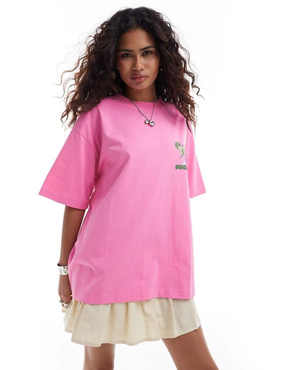ASOS Oversized T shirt With Margarita Cocktail in Pink Lyst UK