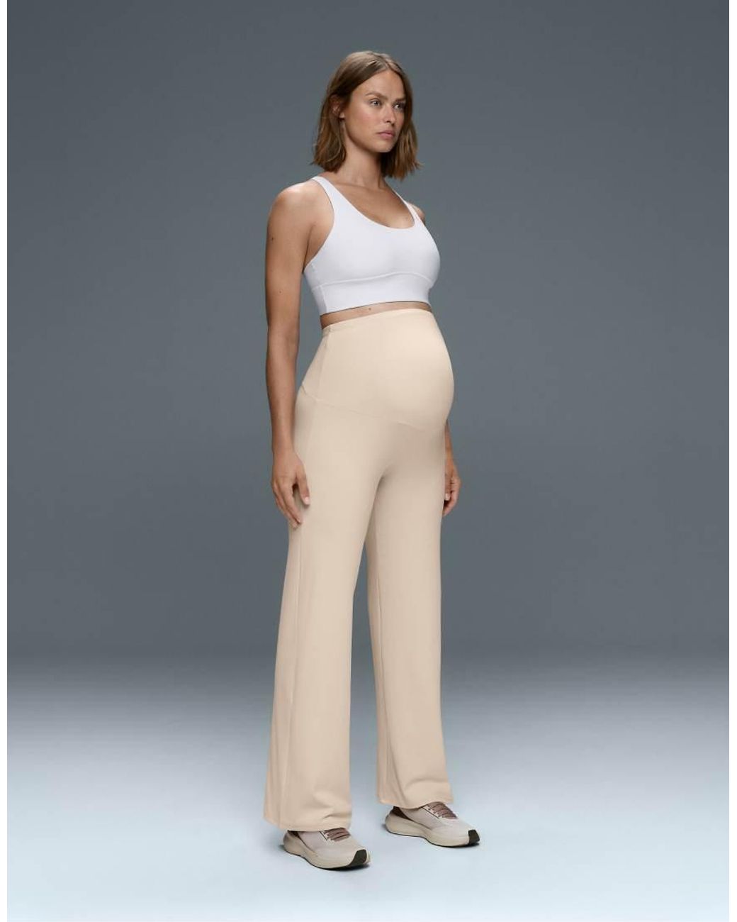 Oysho Natural Maternity Comfortlux Straight-leg Trousers