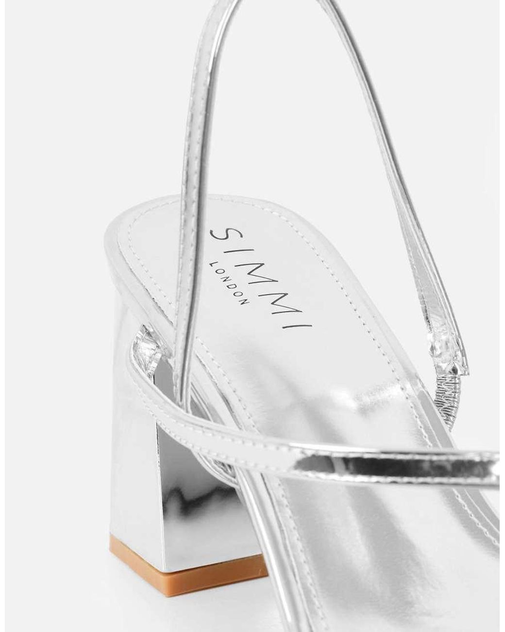SIMMI Natural Manzi Strappy Block Heeled Sandals
