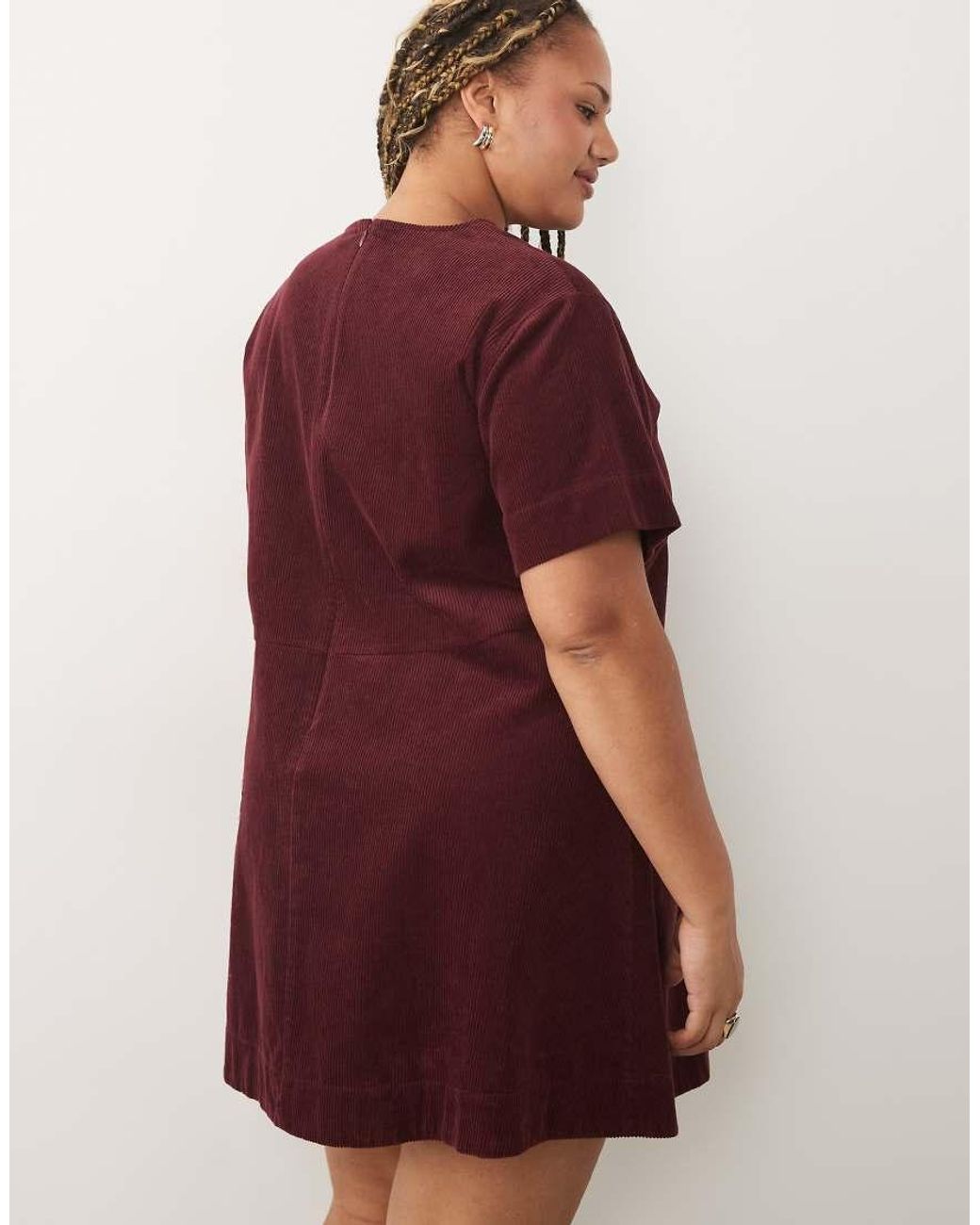 ASOS Red Asos Design Curve Mini Cord T-Shirt Dress
