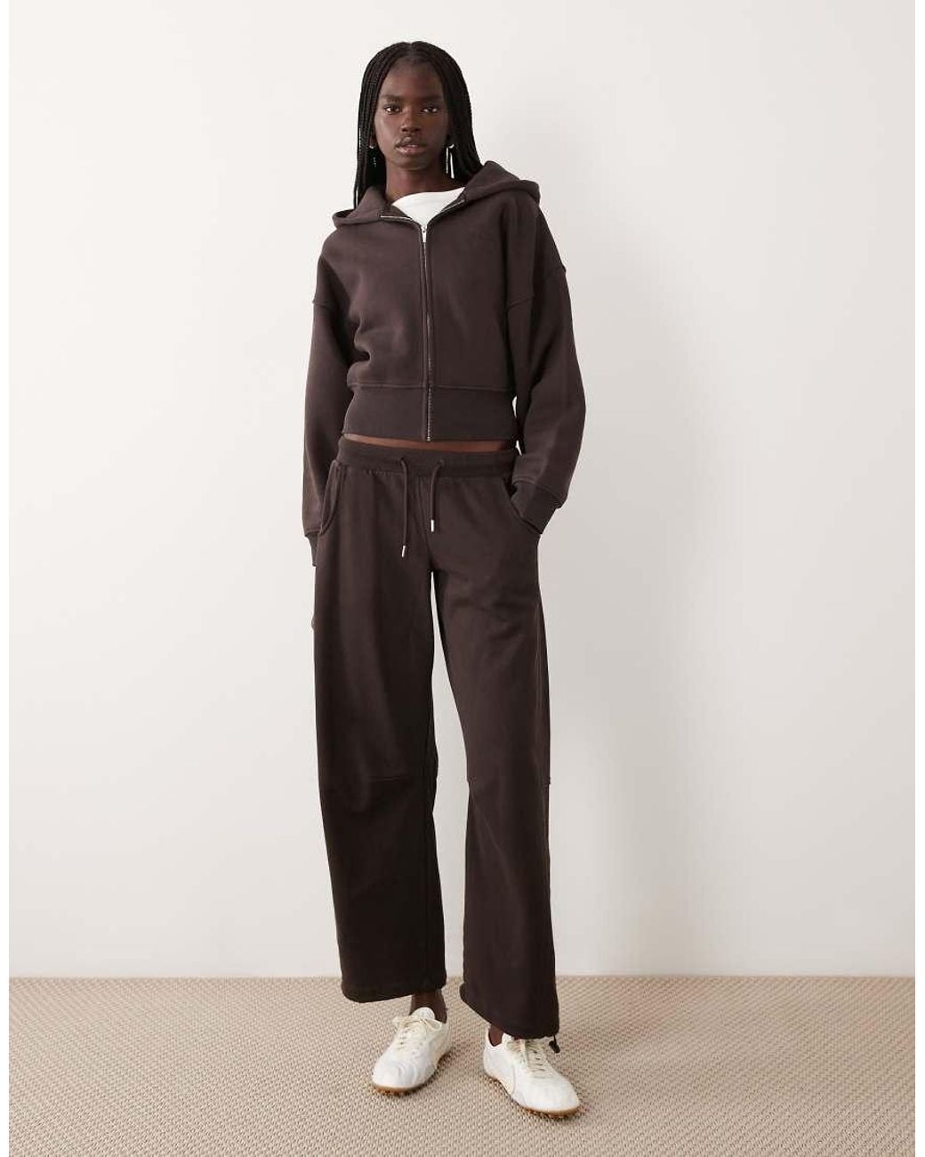 Tala Brown Cocoon Zip Through Hoodie