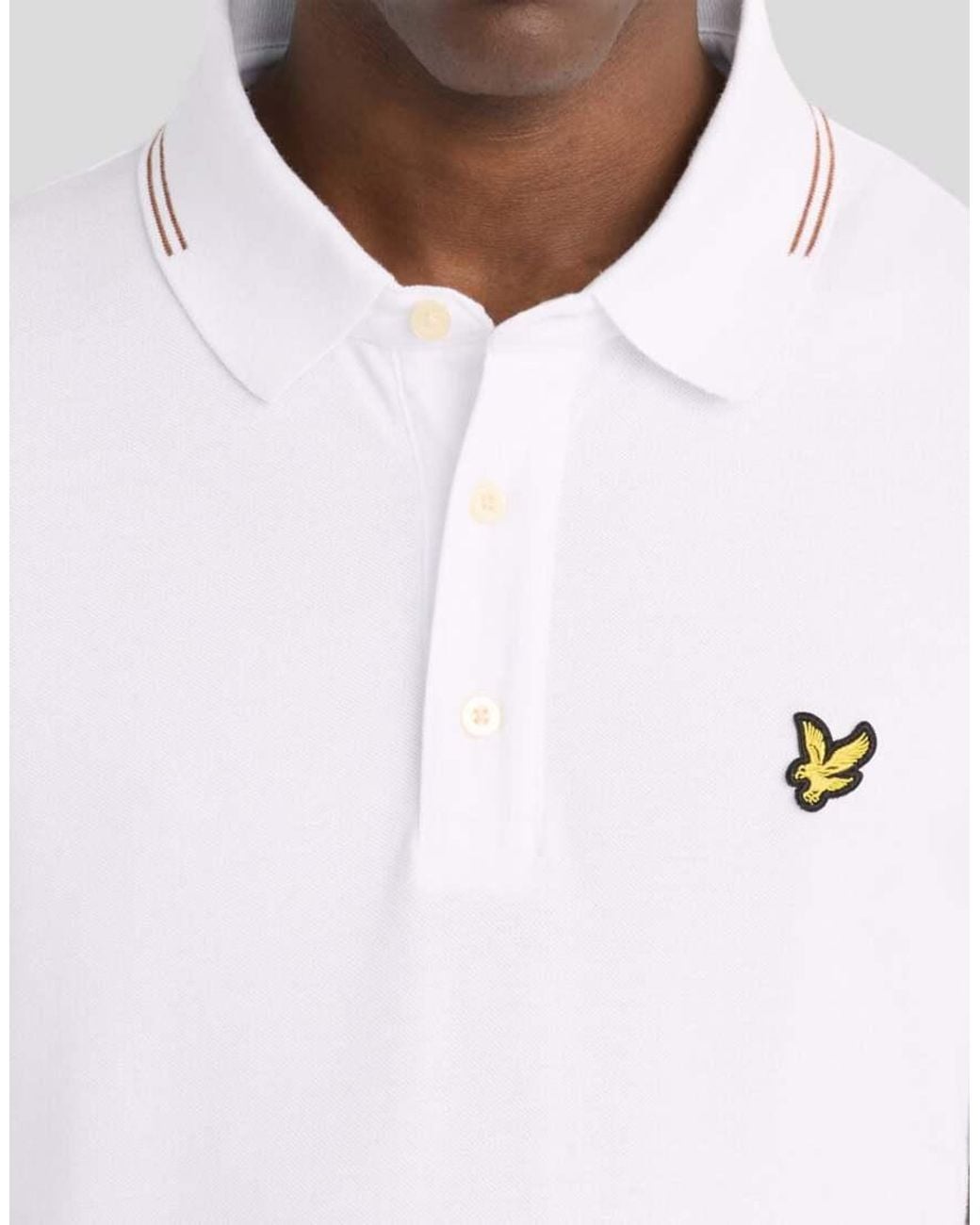 Lyle & Scott White Ss Polo Shirts Fine Tipped Polo Shirt for men