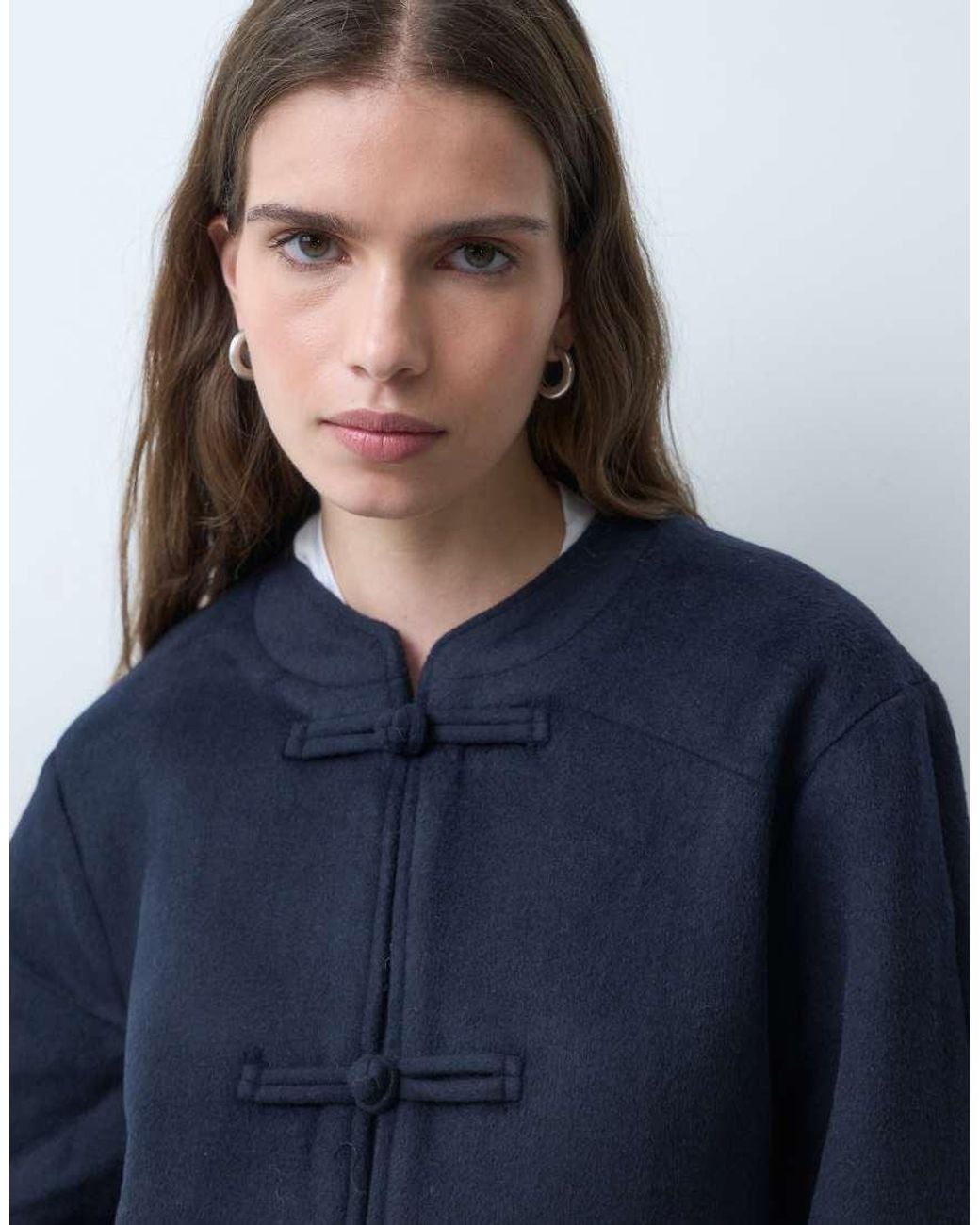 Object Blue Mandarin Style Jacket