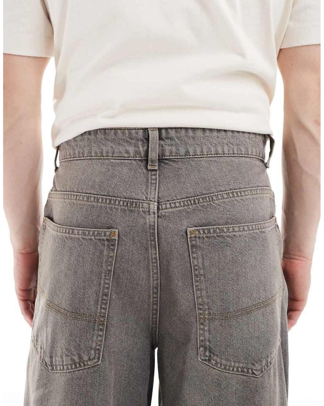 Collusion Gray X003 Wide Leg Mid Rise Jeans for men