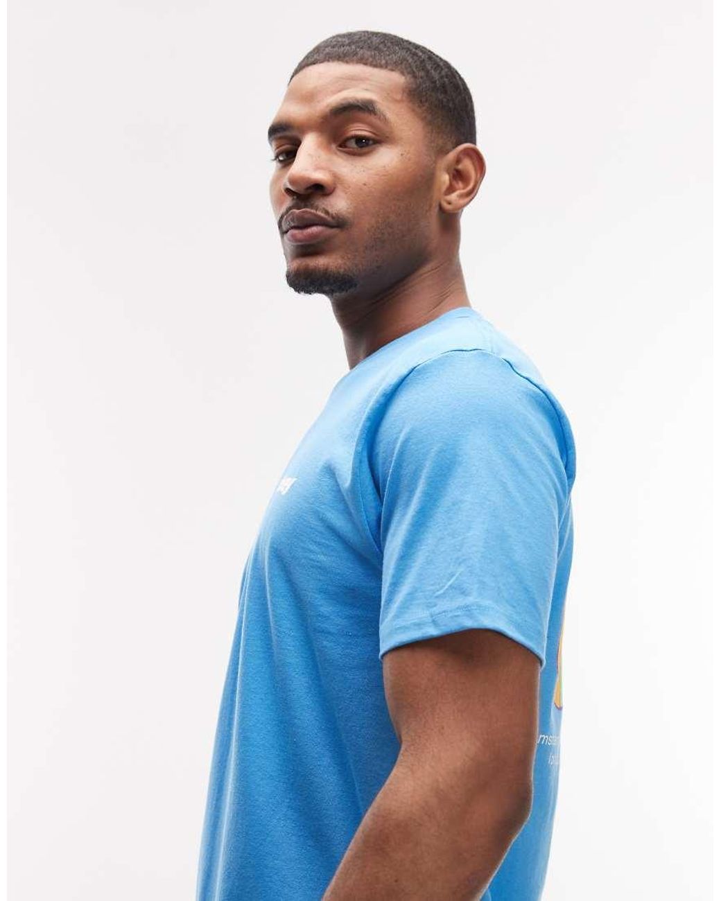 Obey Blue Dice Graphic T-shirt With Back Print for men