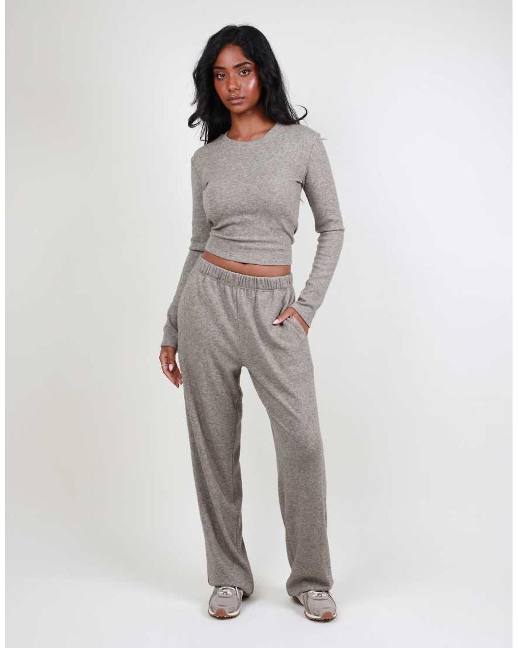 SIMMI Gray Long Sleeve Knit Top