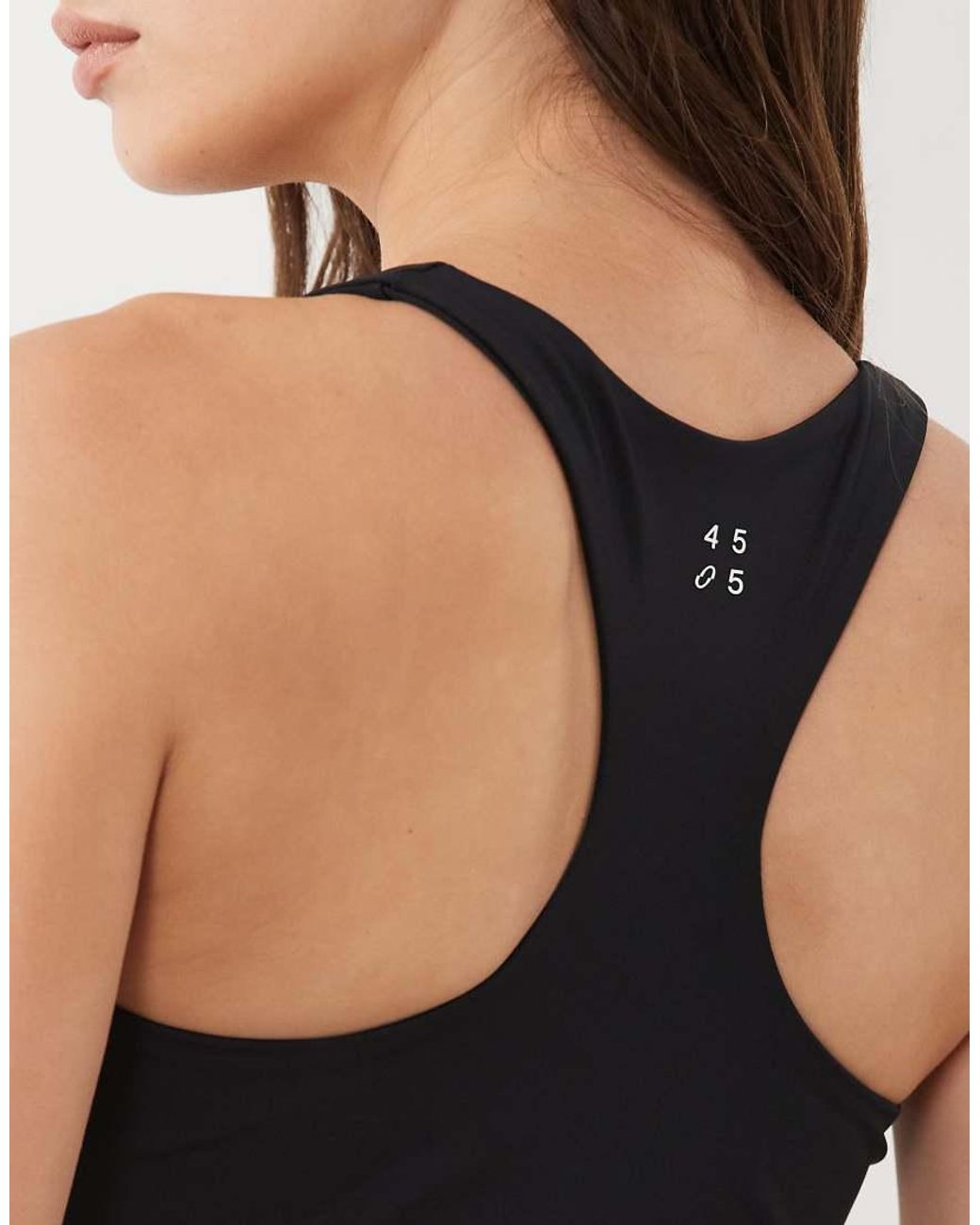 4505 Black Fuller Bust Active V-neck Racer Back Medium Support Sports Bra