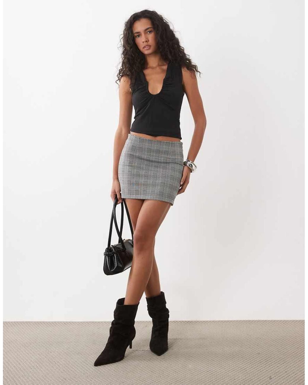 ASOS Gray Mix & Match Pelmet Mini Skirt