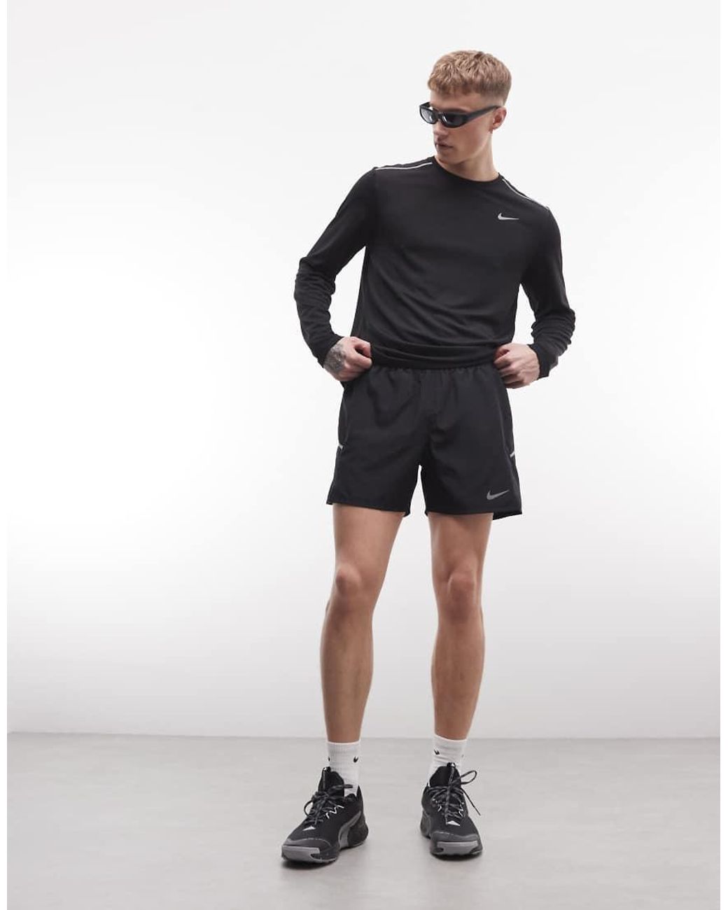 Nike Blue Miler Dri-Fit 5Inch Shorts for men