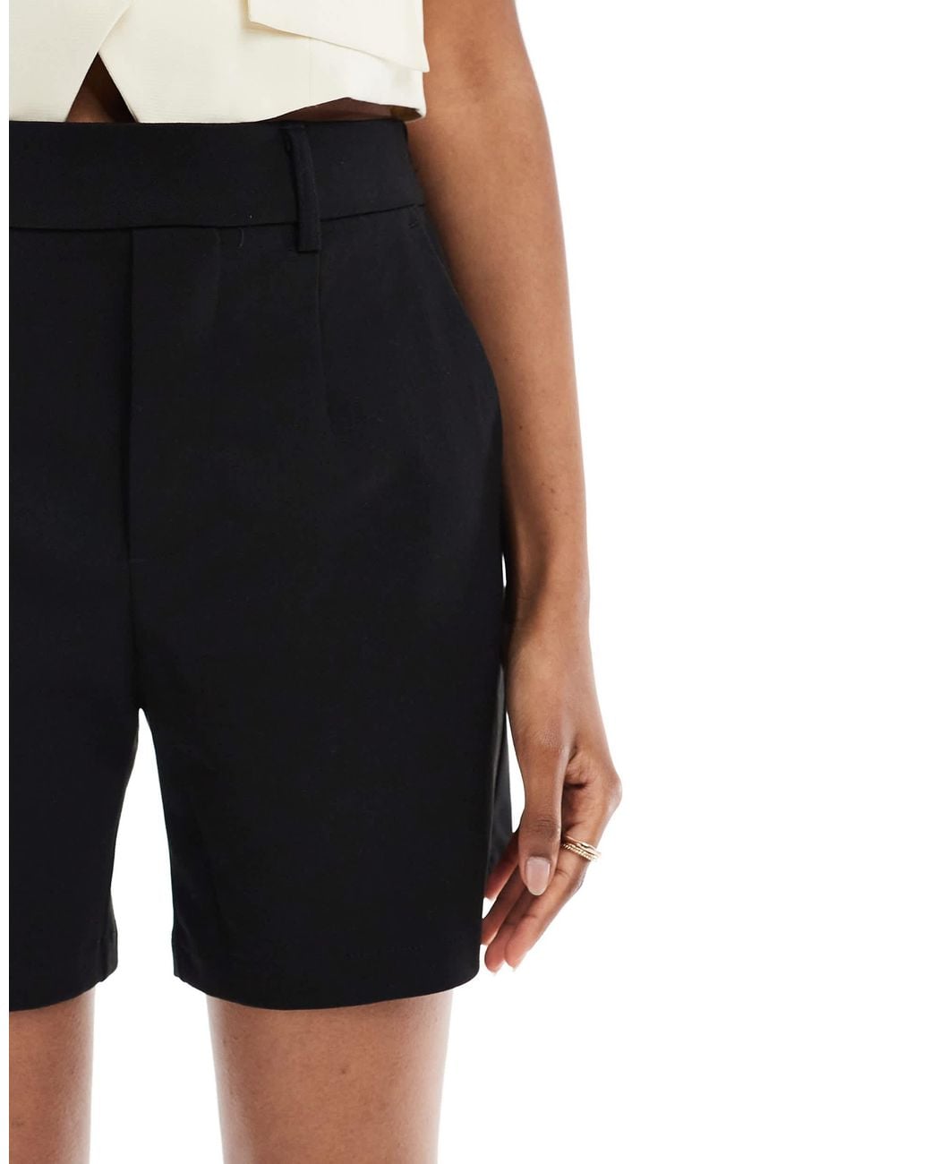 Object Black Tailored Elasticated Back Shorts
