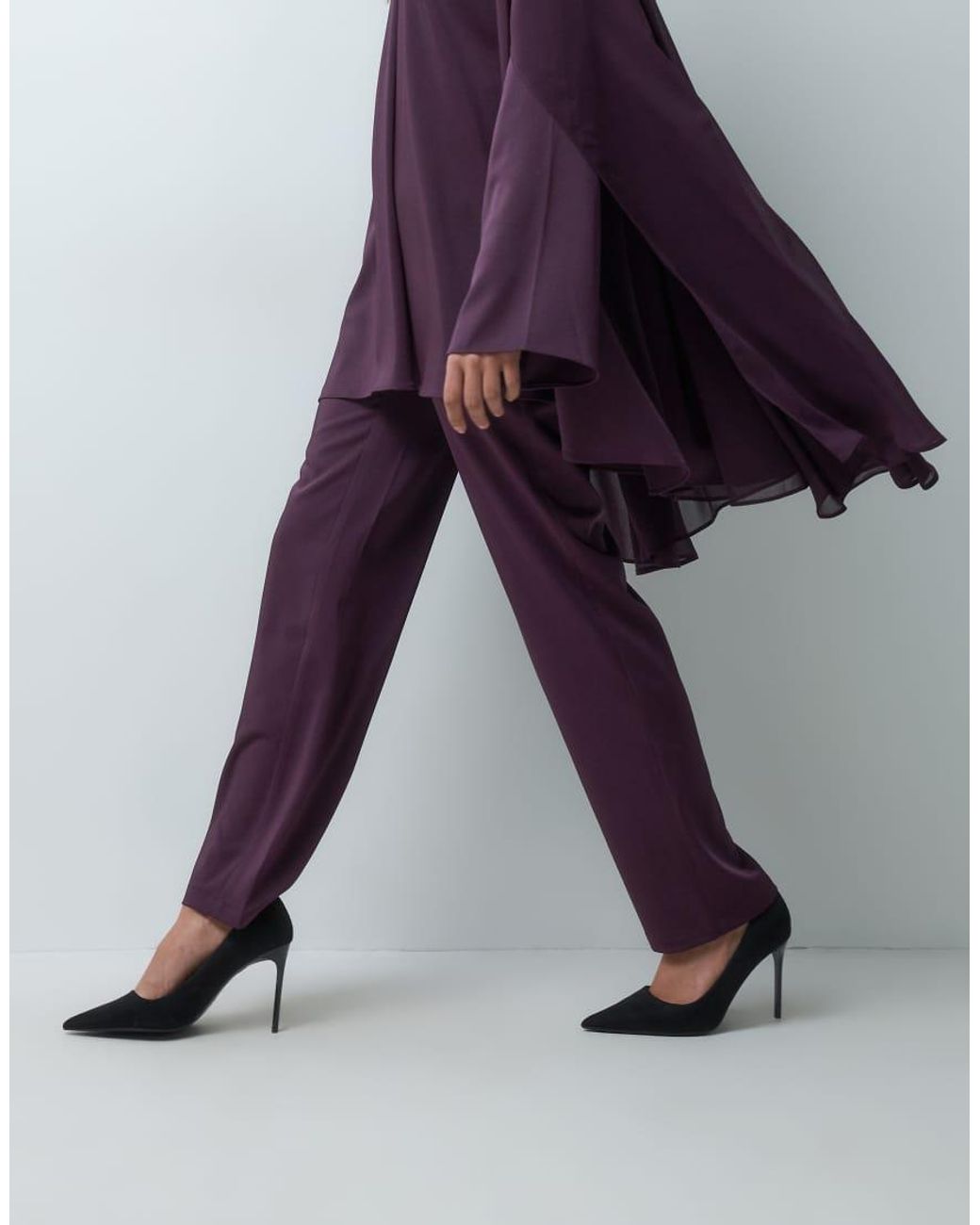 Iyal Purple Slim Leg Trousers Co-ord