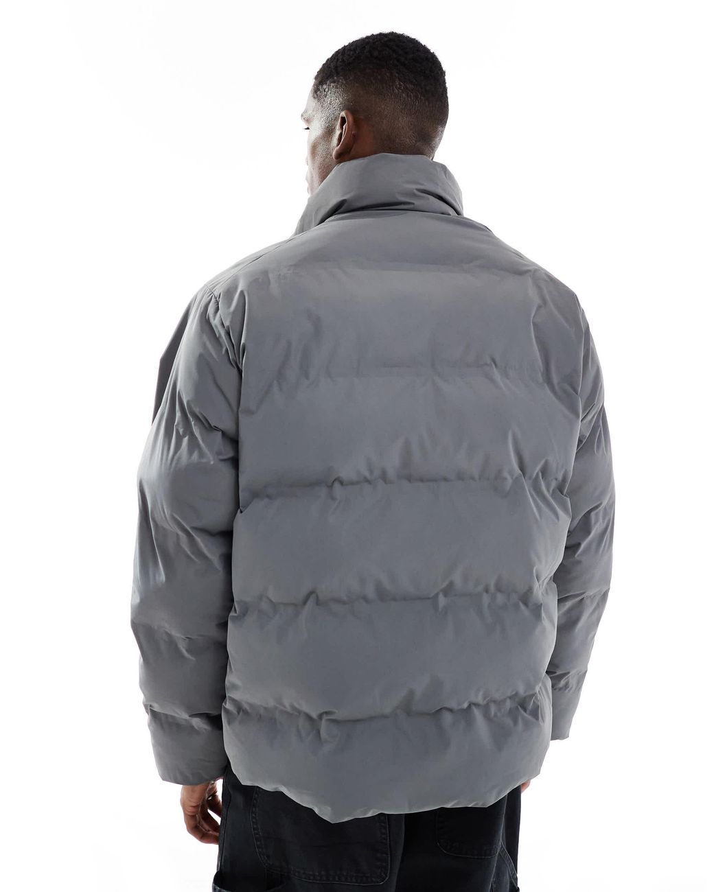 Jack & Jones Gray Thick Puffer Jacket for men