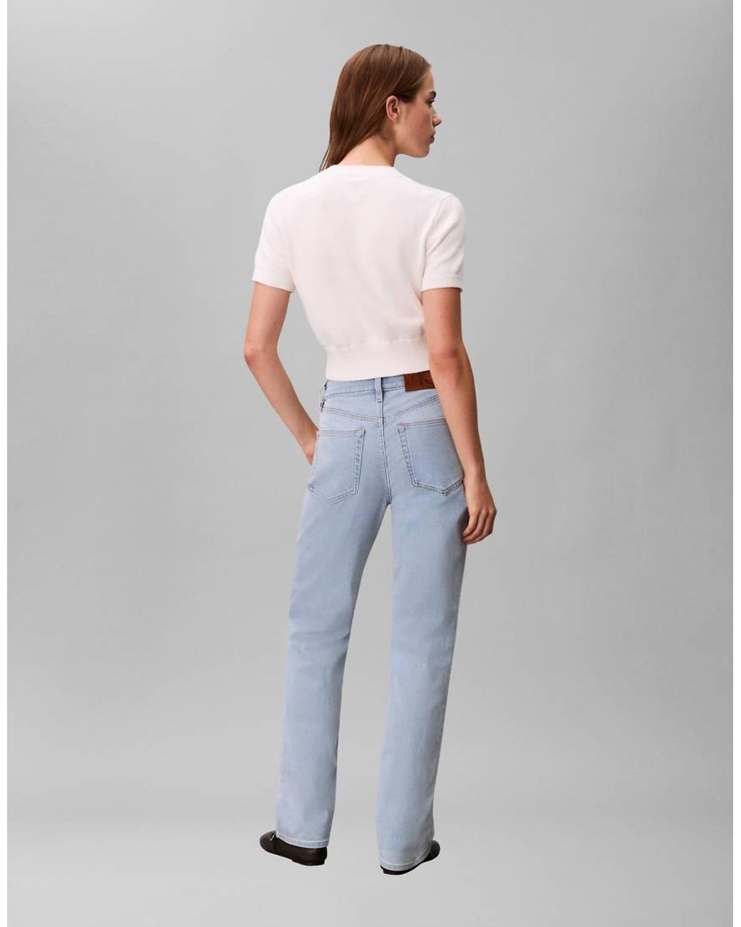 Calvin Klein Blue High Rise Straight Jeans