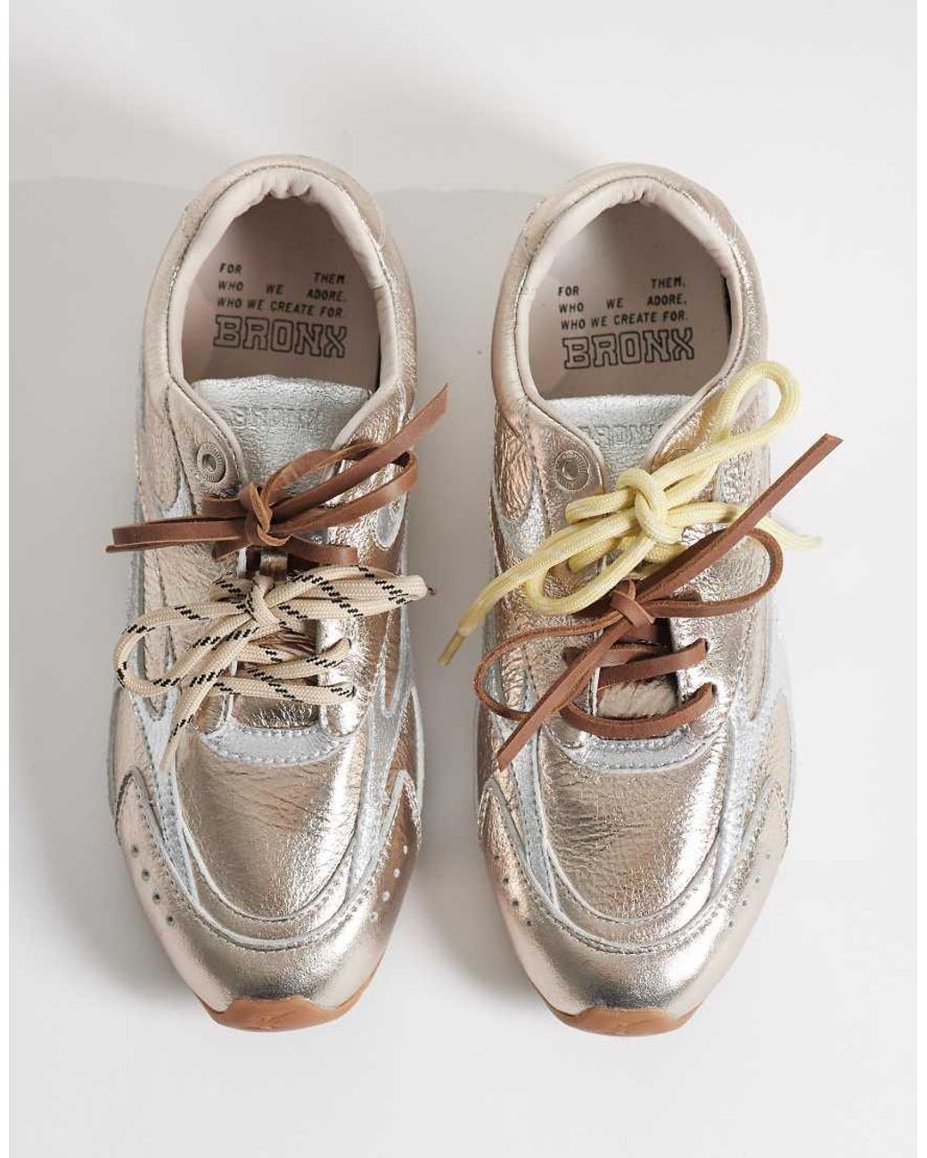 Bronx White Myr-aa Lace Up Trainers