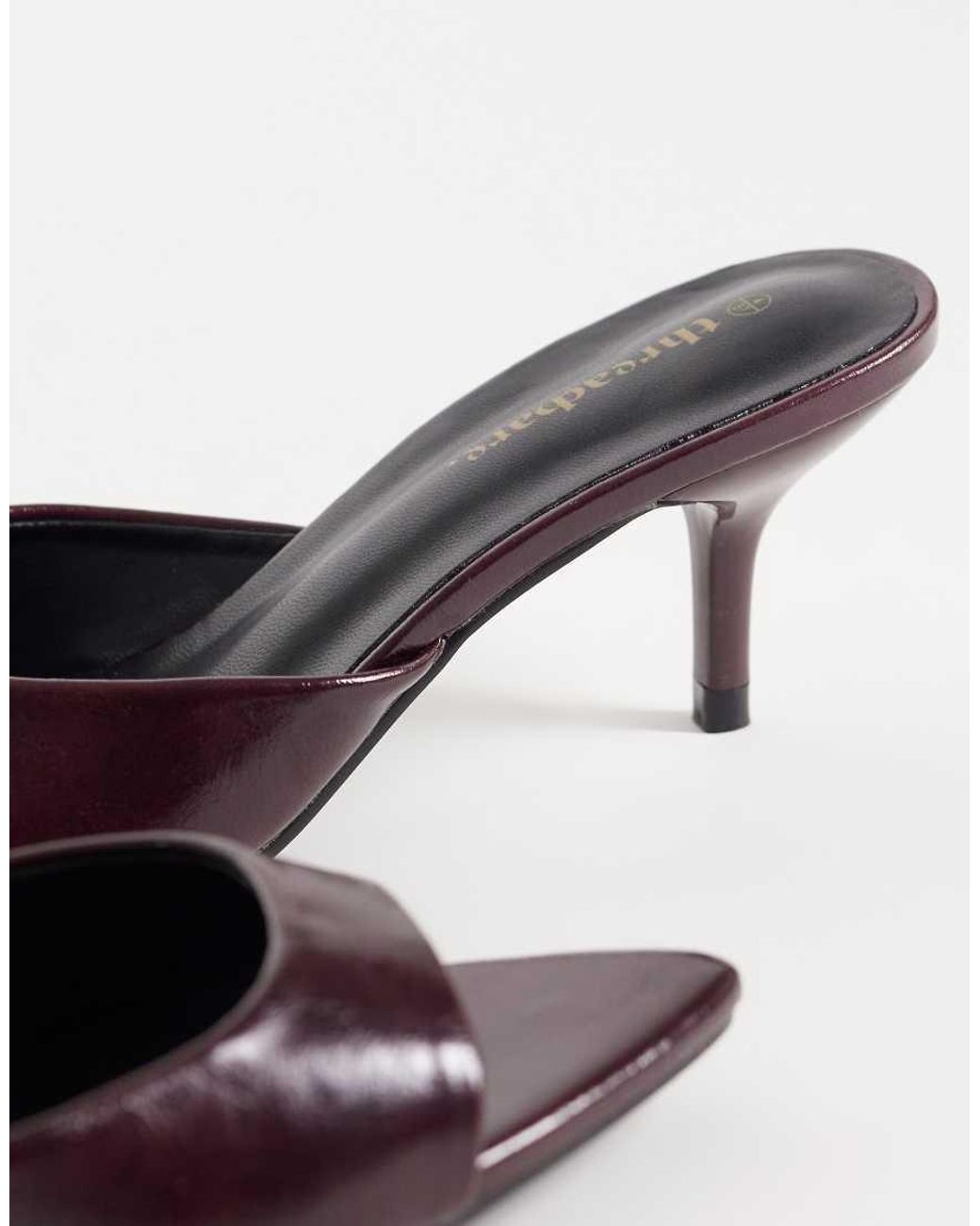 Threadbare Natural Open Toe Slip On Mule Heel