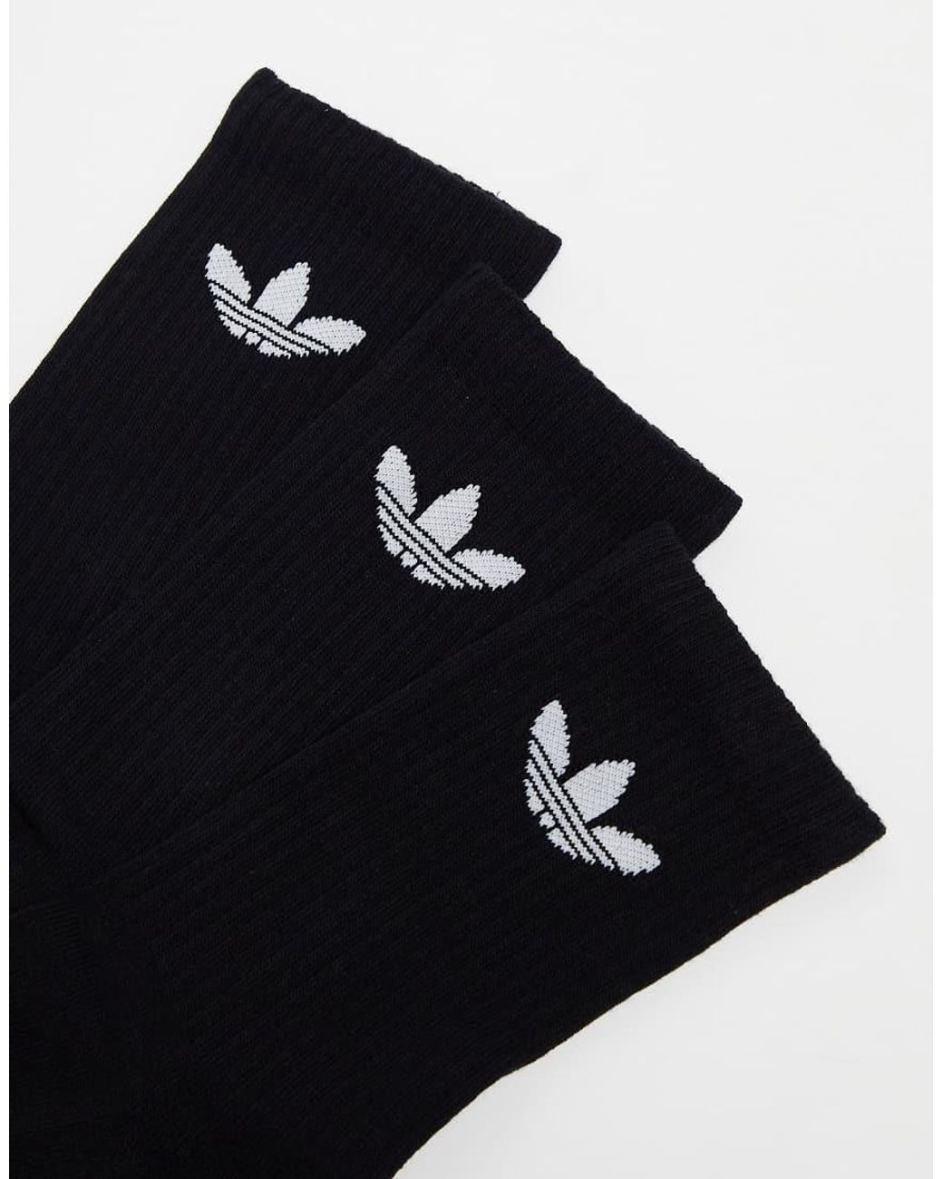 Adidas Originals Black Trefoil Cushion 3-Pack Socks