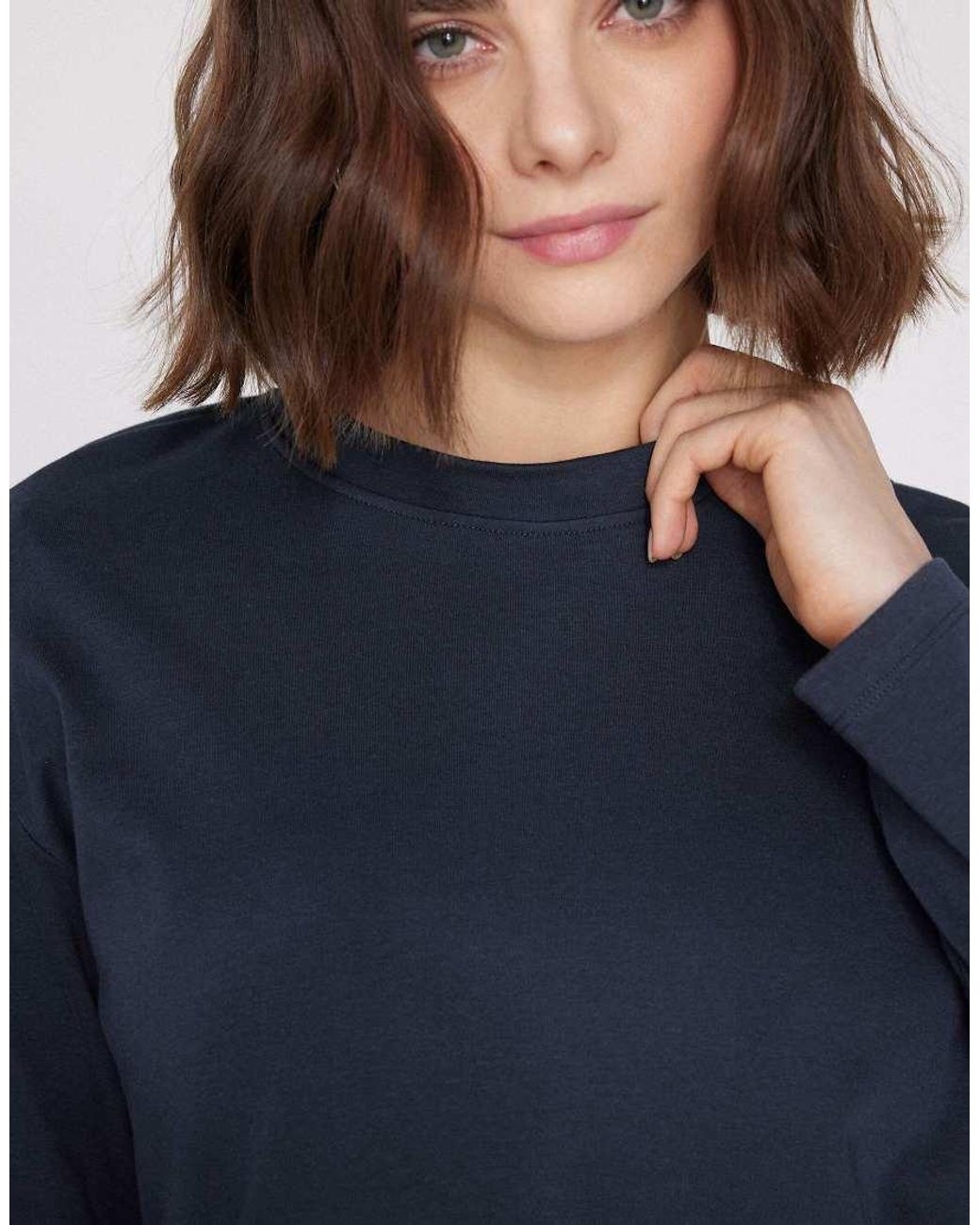 Tezenis Blue Mid Weight Cotton Long Sleeve T-Shirt