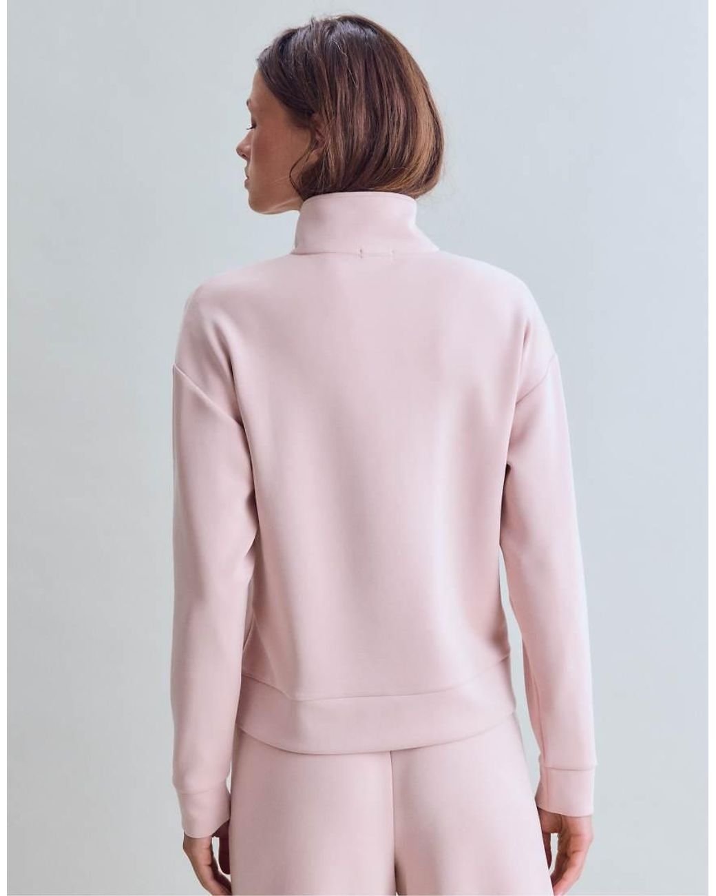 Stradivarius Pink Soft-touch Sweatshirt With Zip