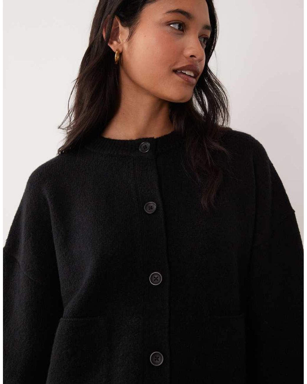Miss Selfridge Black Crew Neck Pocket Detail Cardigan