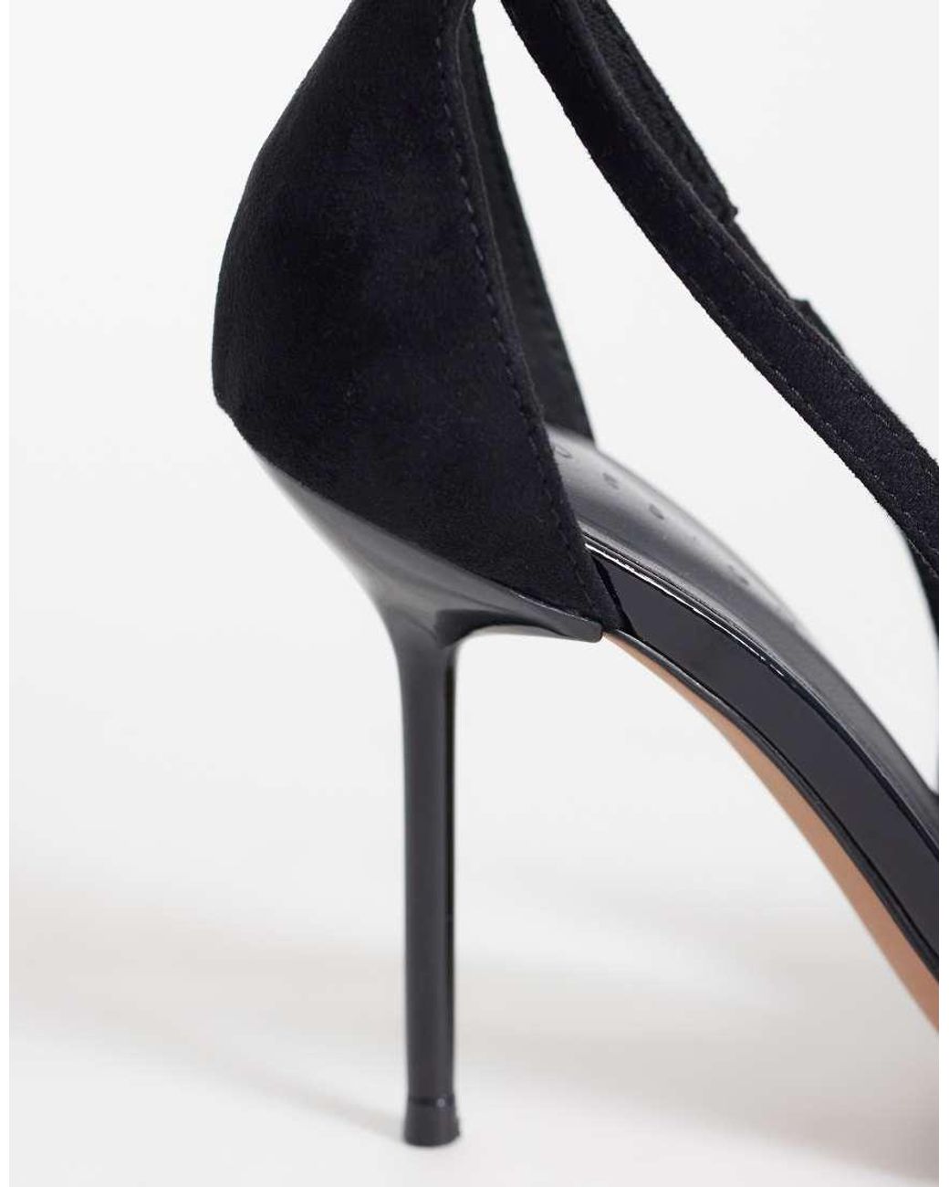 Asos Design Wide Fit Black Panda High Block Heel Court Shoes
