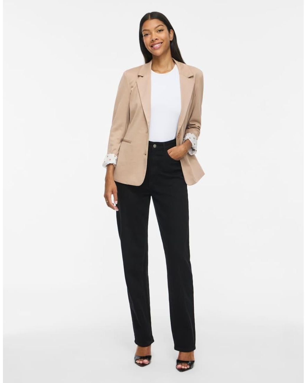 Vila Natural Saga Jersey Slim Fit Blazer