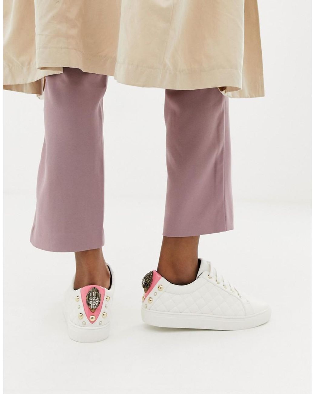 Kurt Geiger Ludo Sneakers Versierd Met Metalen Vogels in het Wit