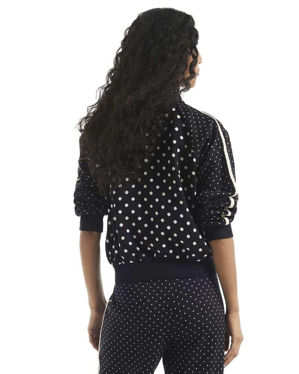 River Island Black Polka Dot Jacquard Track Jacket