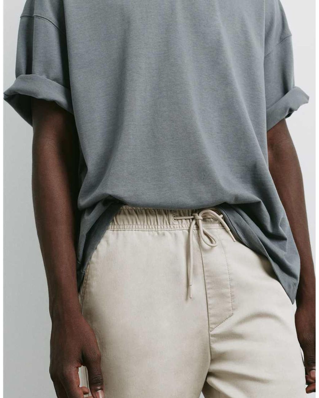Pull&Bear Gray Regular Fit Jogging Trousers for men