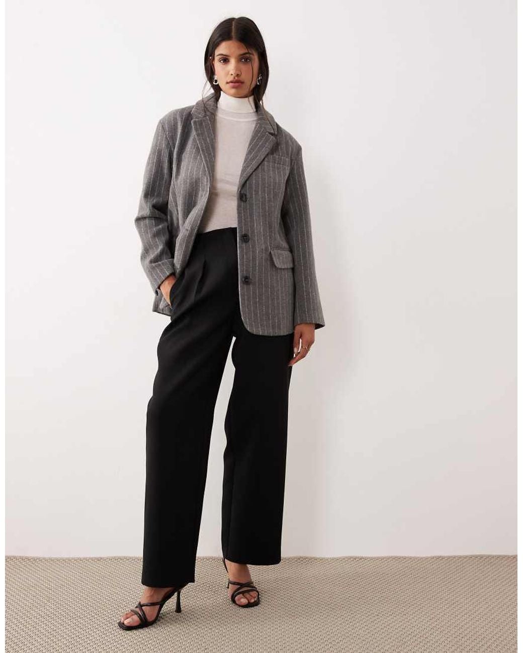 Jdy Gray Tailored Blazer With Wool