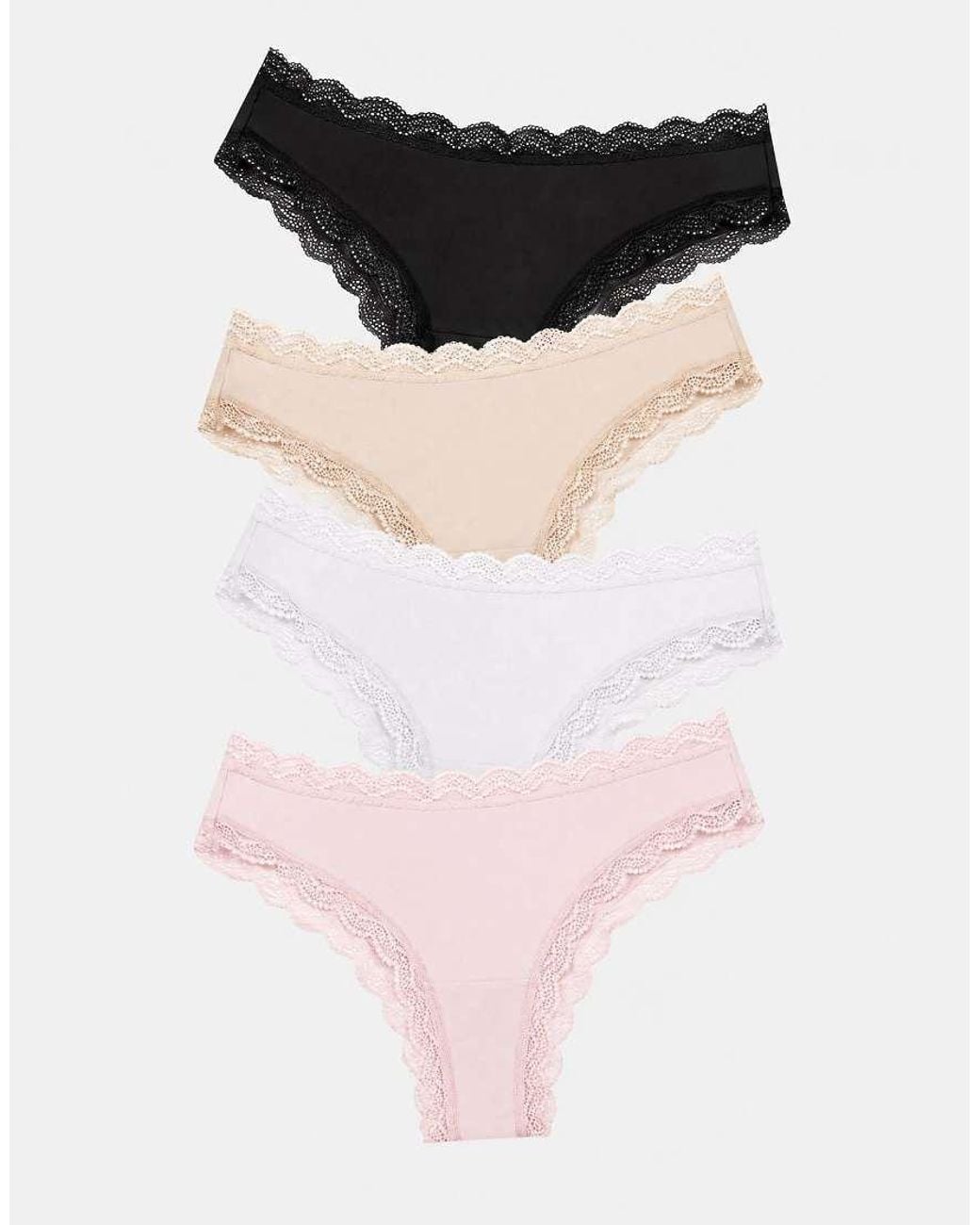 Stripe & Stare Black Brazilian Knicker Four Pack