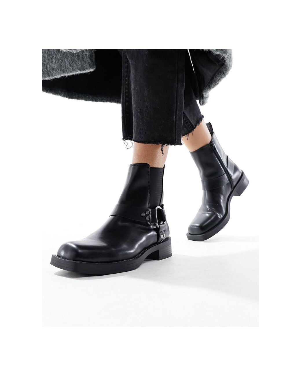 Pull on flat boots sale
