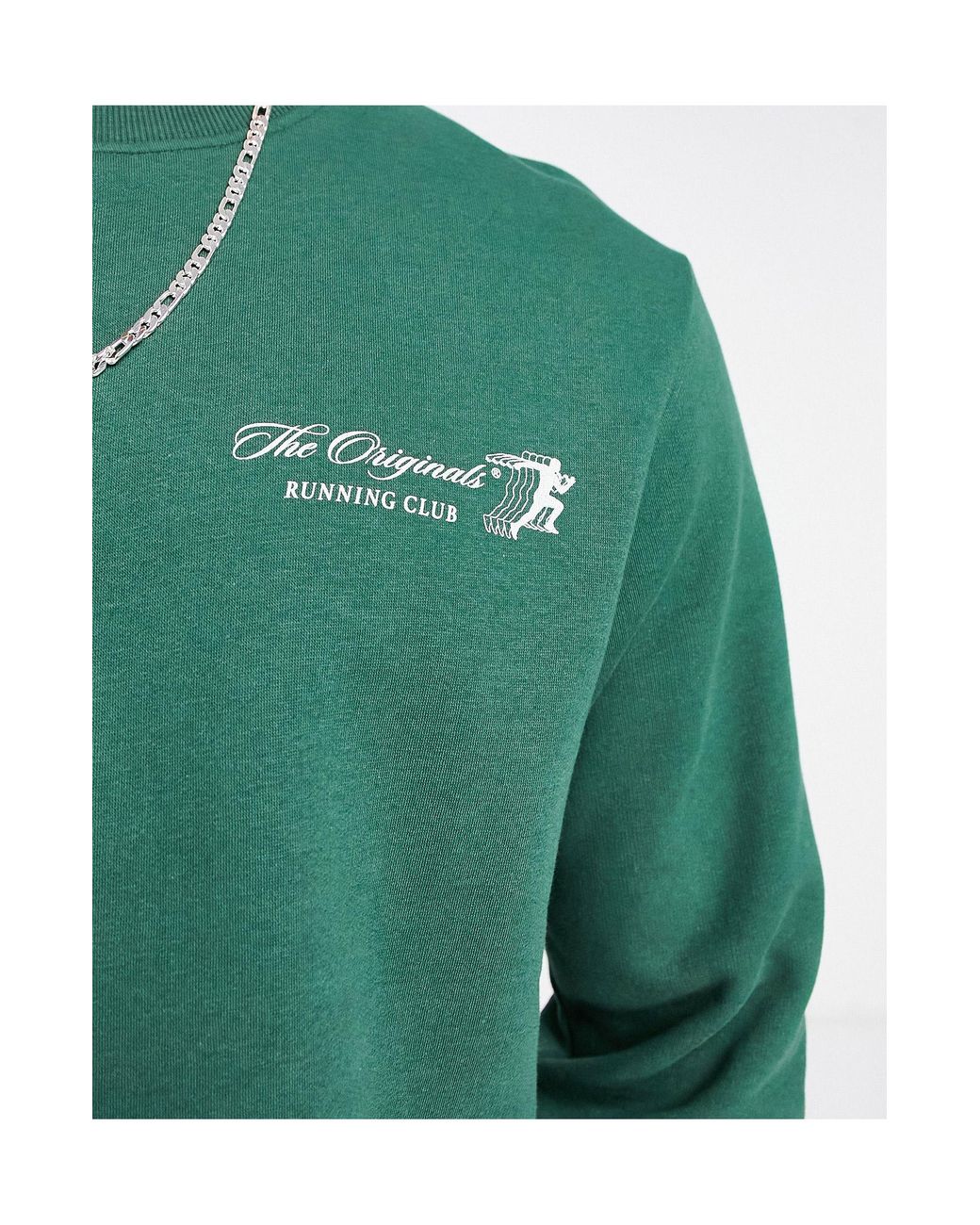 Jack & Jones Originals Crew Neck Sweatshirt With Run Club Back Print in  Green for Men | Lyst