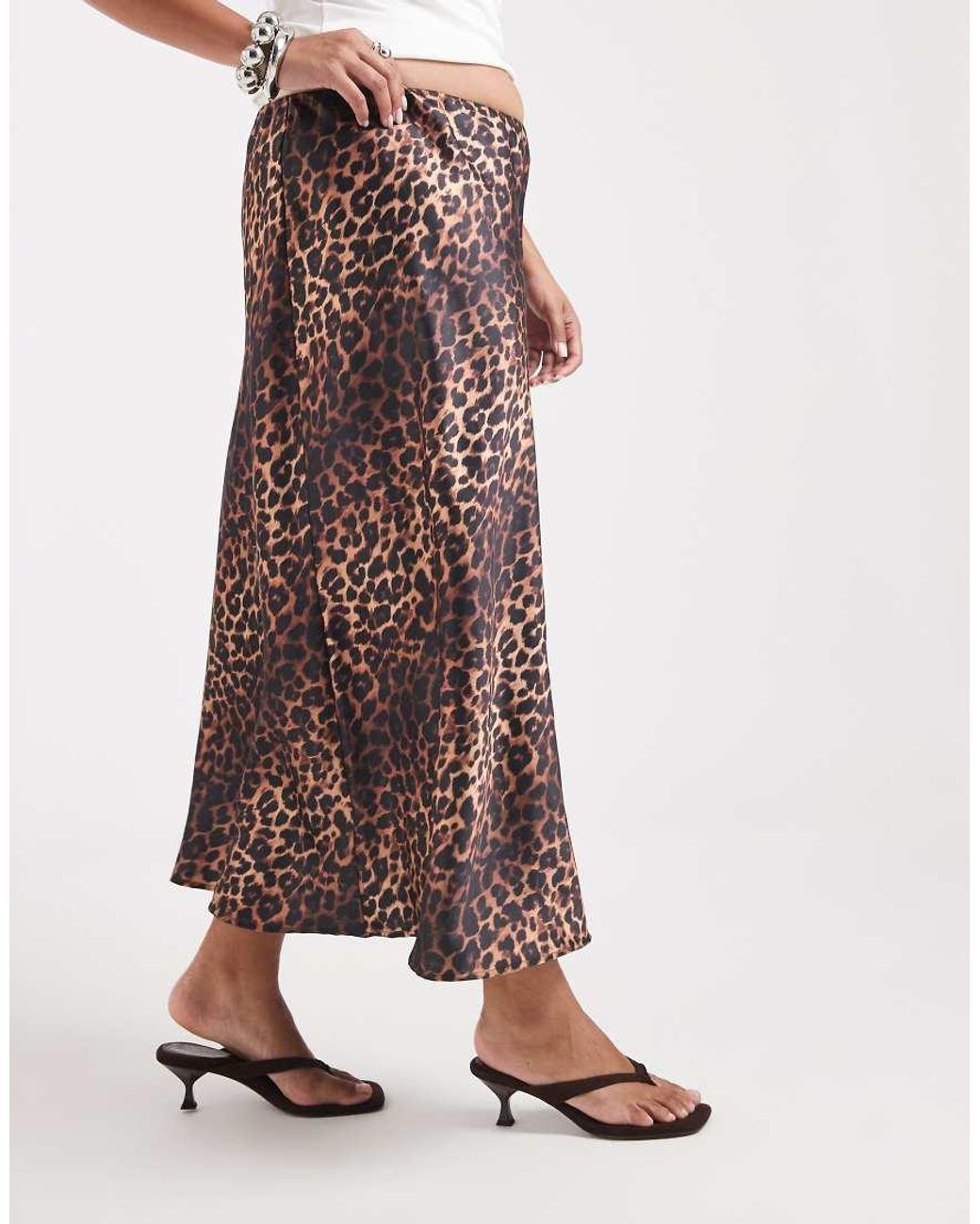 ASOS Brown Asos Design Curve Satin Bias Maxi Skirt